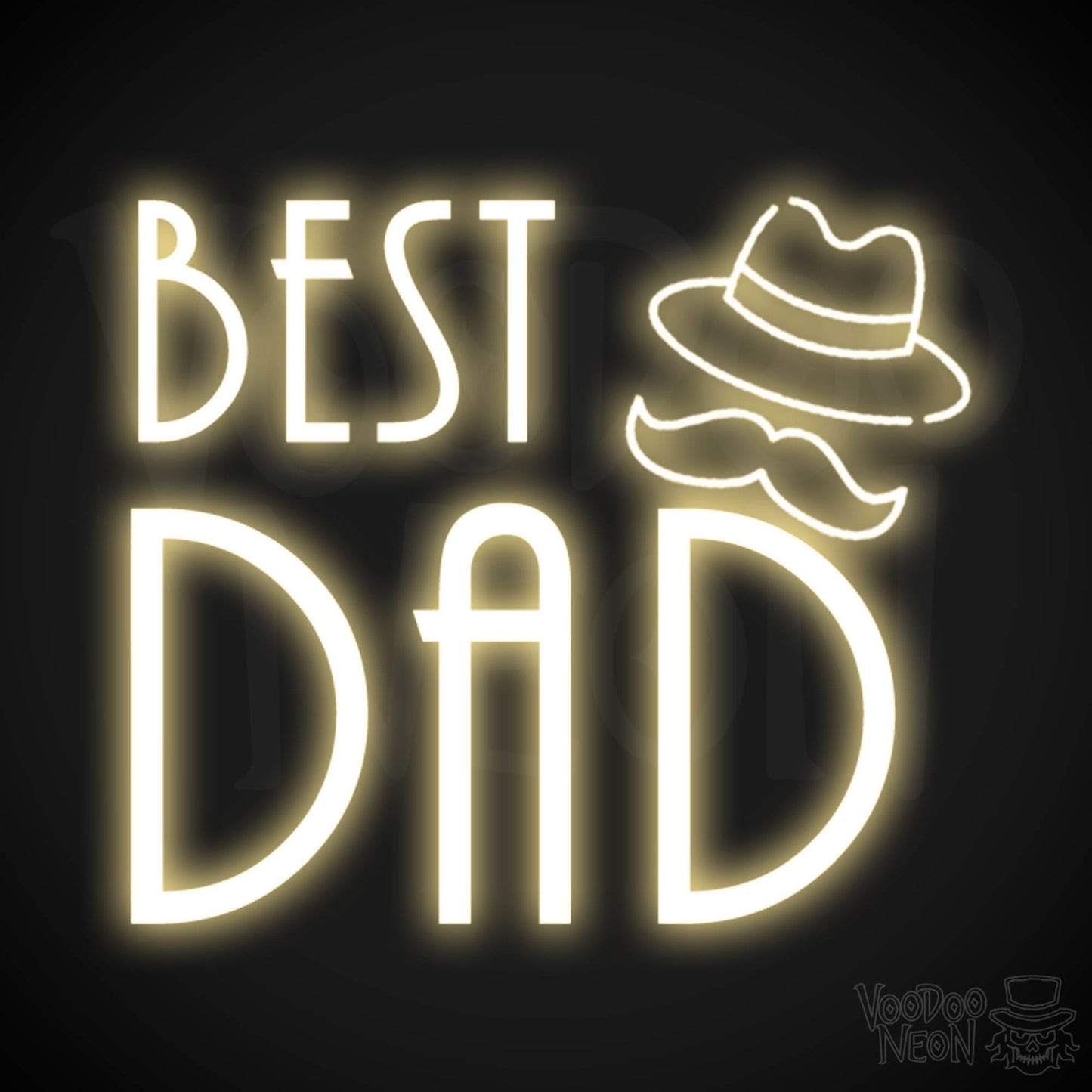Best Dad Neon Sign - Neon Best Dad Sign - LED Wall Art - Color Warm White