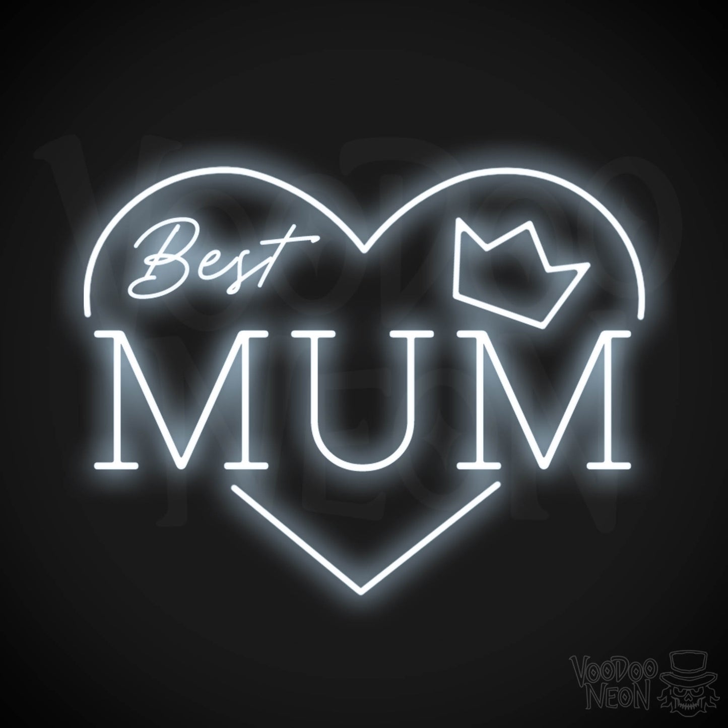 Best Mum Neon Sign - Neon Best Mum Sign - Wall Art - Color Cool White