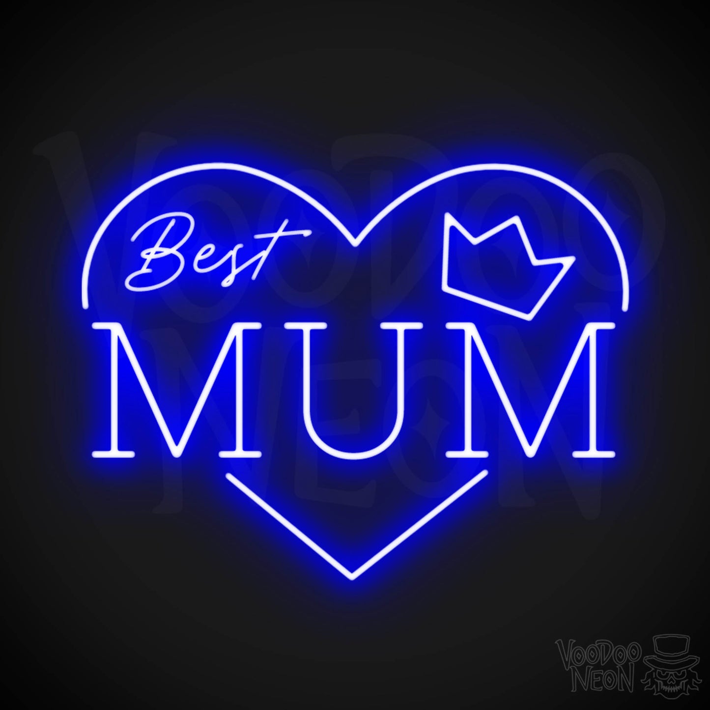 Best Mum Neon Sign - Neon Best Mum Sign - Wall Art - Color Dark Blue