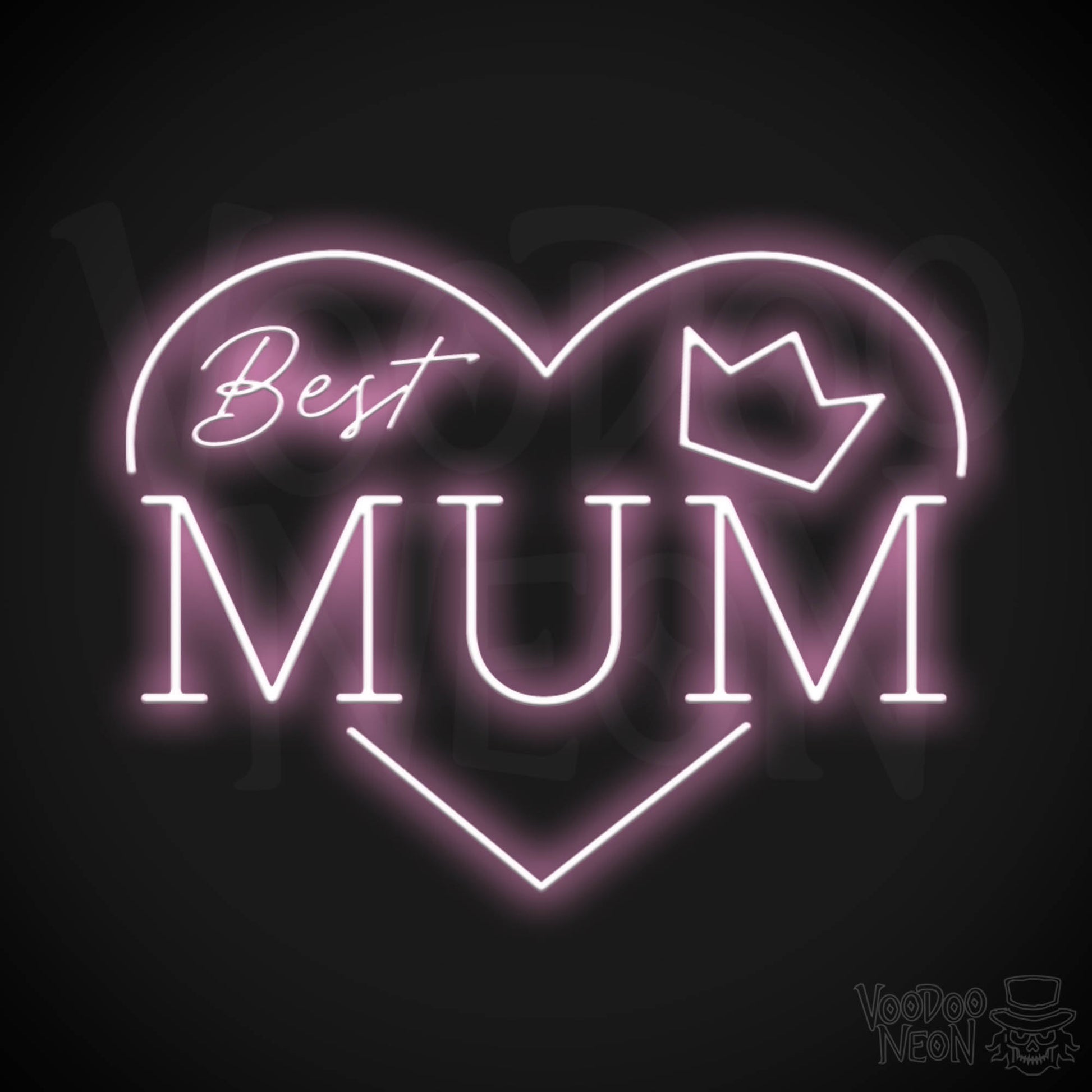 Best Mum Neon Sign - Neon Best Mum Sign - Wall Art - Color Light Pink