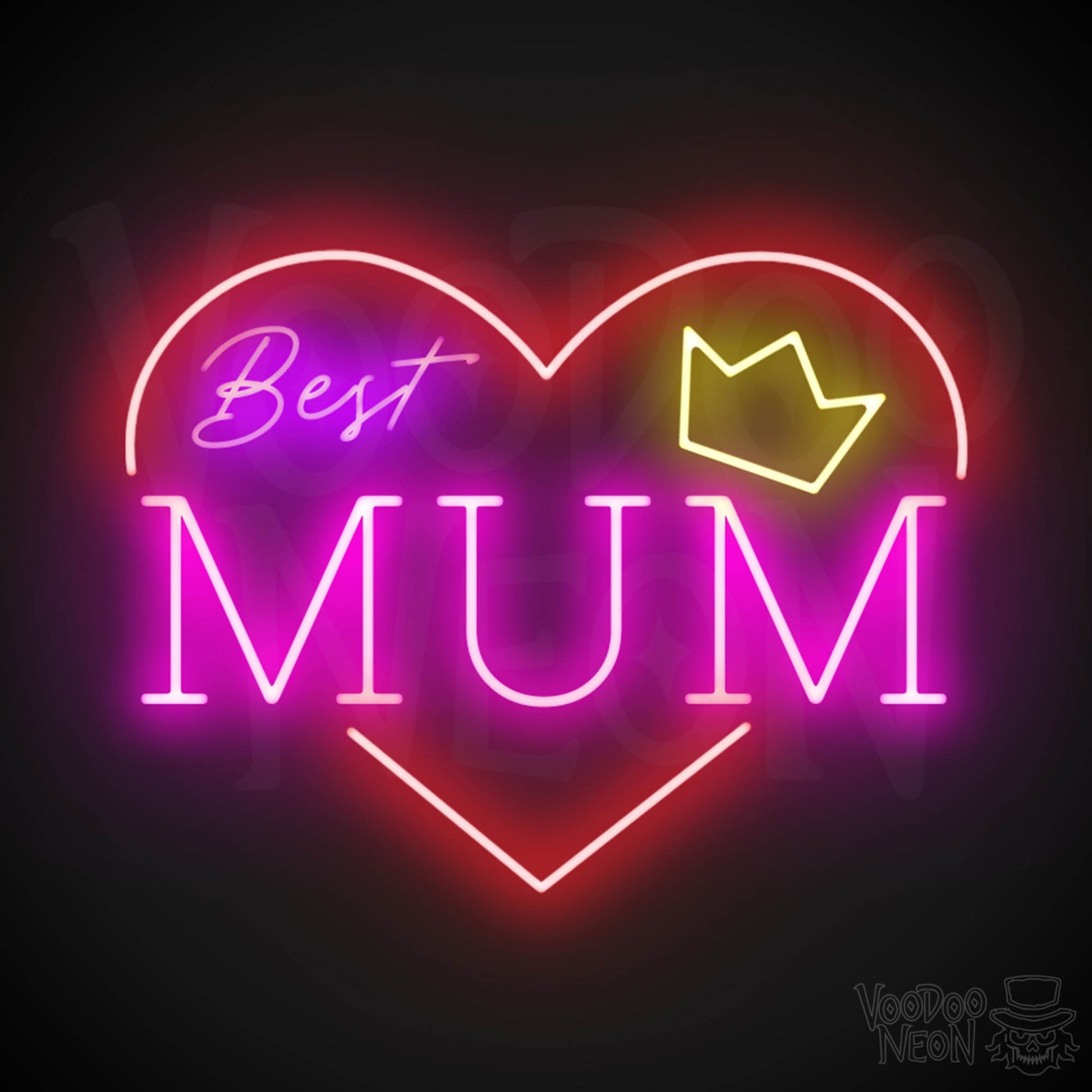 Best Mum Neon Sign - Neon Best Mum Sign - Wall Art - Color Multi-Color
