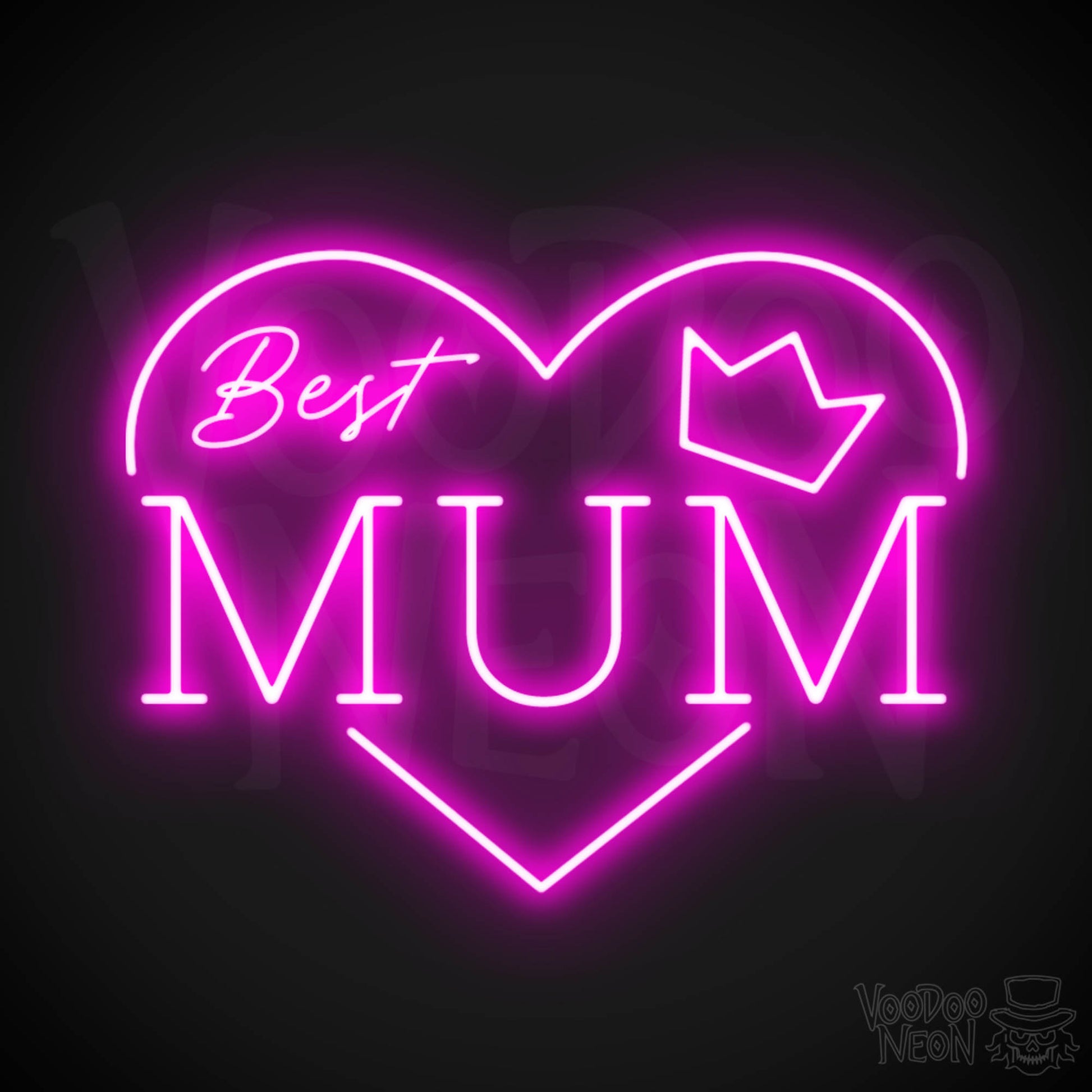 Best Mum Neon Sign - Neon Best Mum Sign - Wall Art - Color Pink