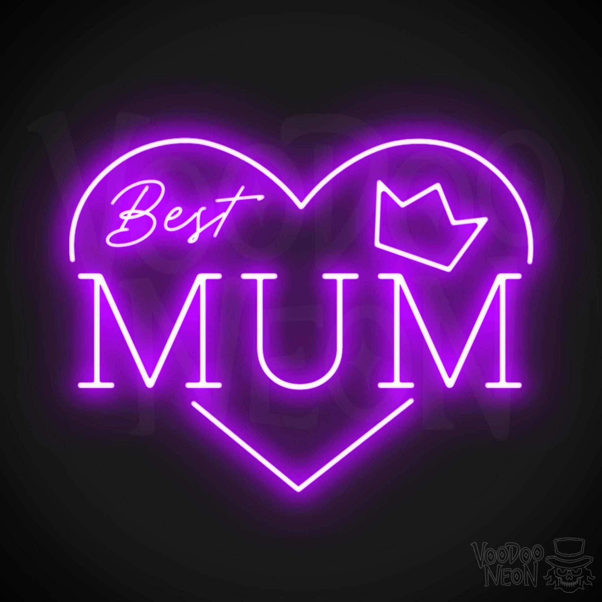 Best Mum Neon Sign - Neon Best Mum Sign - Wall Art - Color Purple