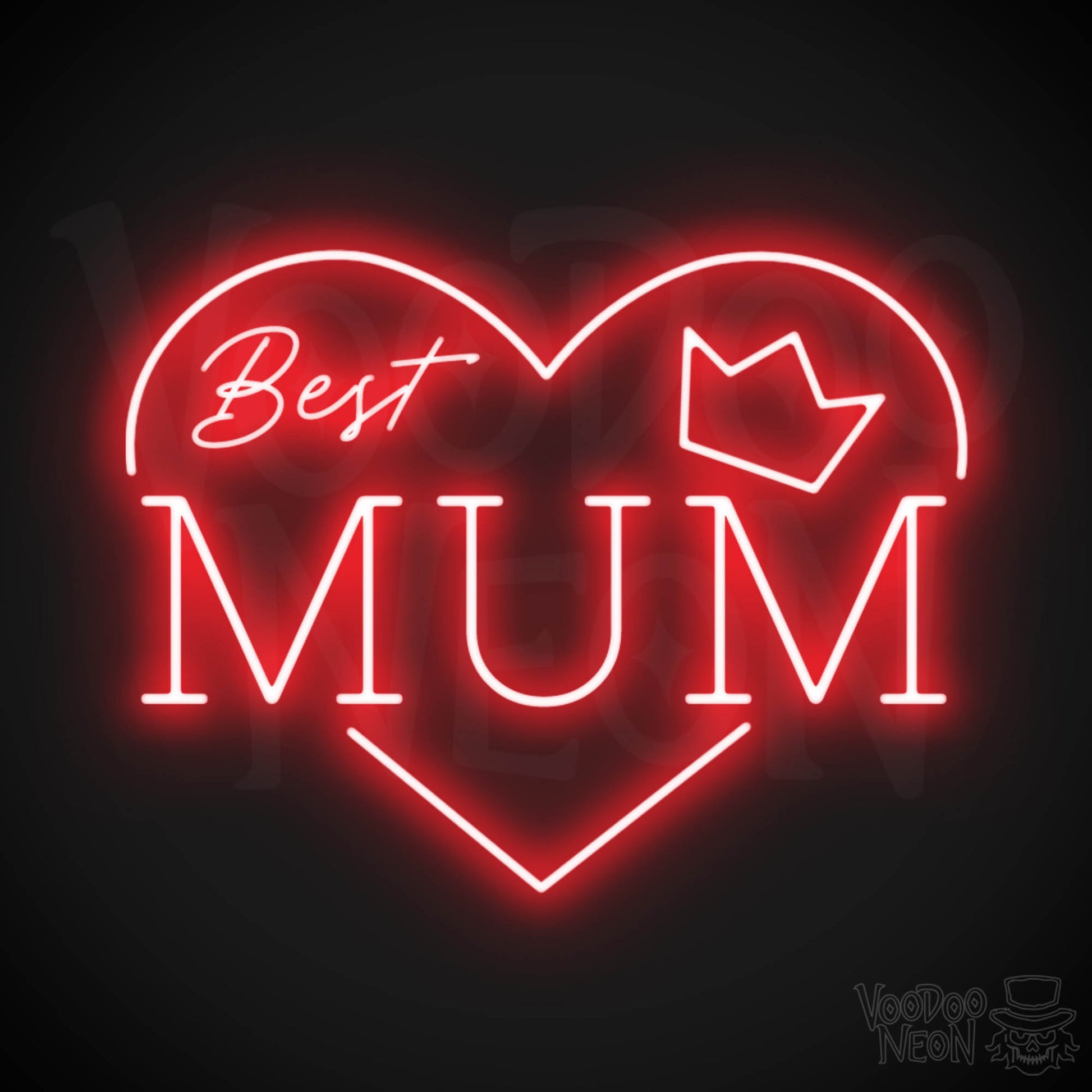 Best Mum Neon Sign - Neon Best Mum Sign - Wall Art - Color Red
