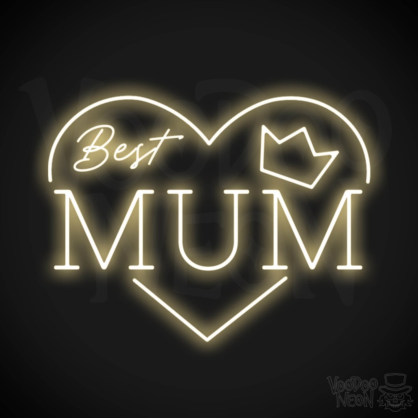 Best Mum Neon Sign - Neon Best Mum Sign - Wall Art - Color Warm White