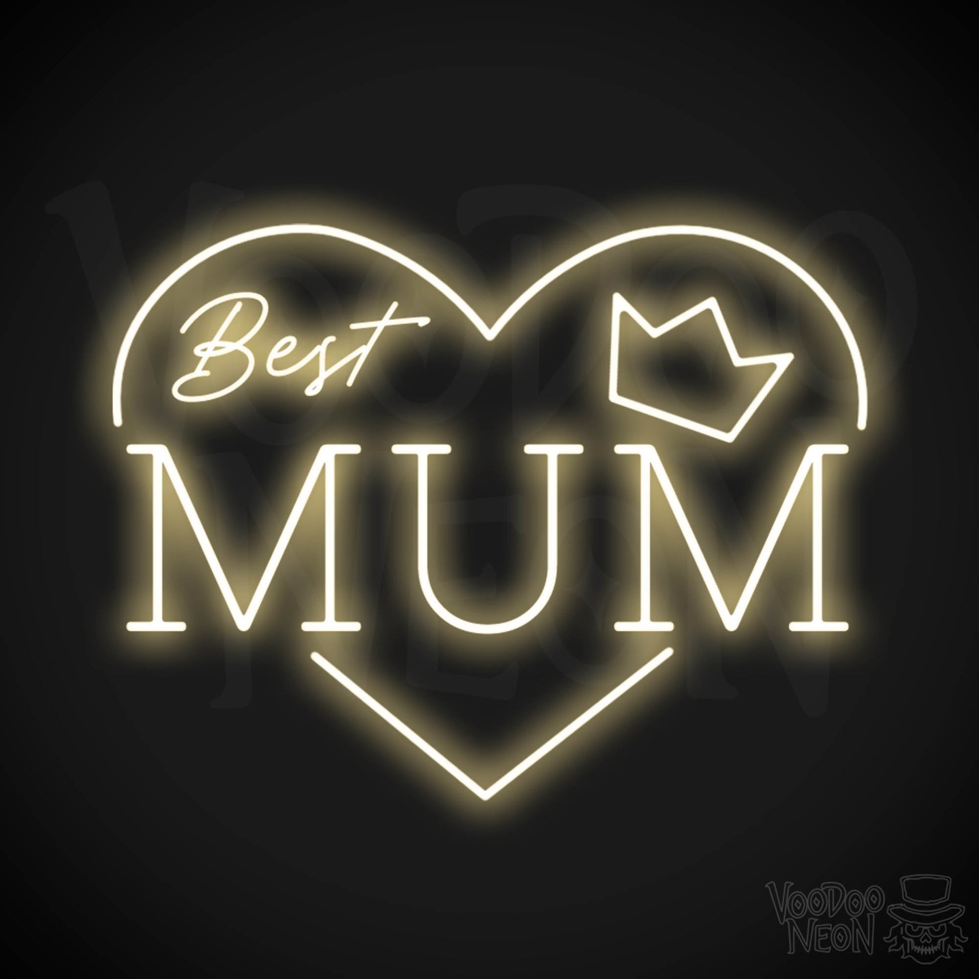 Best Mum Neon Sign - Neon Best Mum Sign - Wall Art - Color Warm White