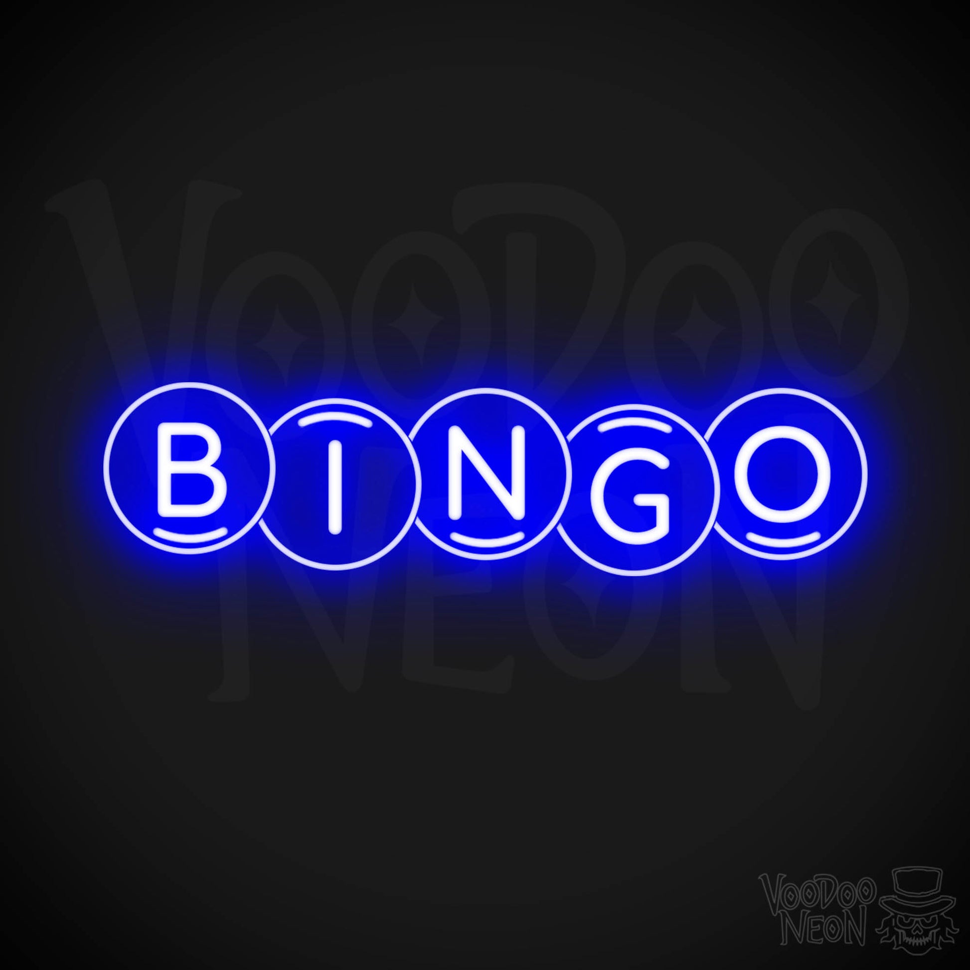 Bingo Neon Sign - Bingo Sign - Wall Art - Color Dark Blue