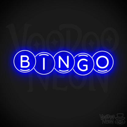 Bingo Neon Sign - Bingo Sign - Wall Art - Color Dark Blue