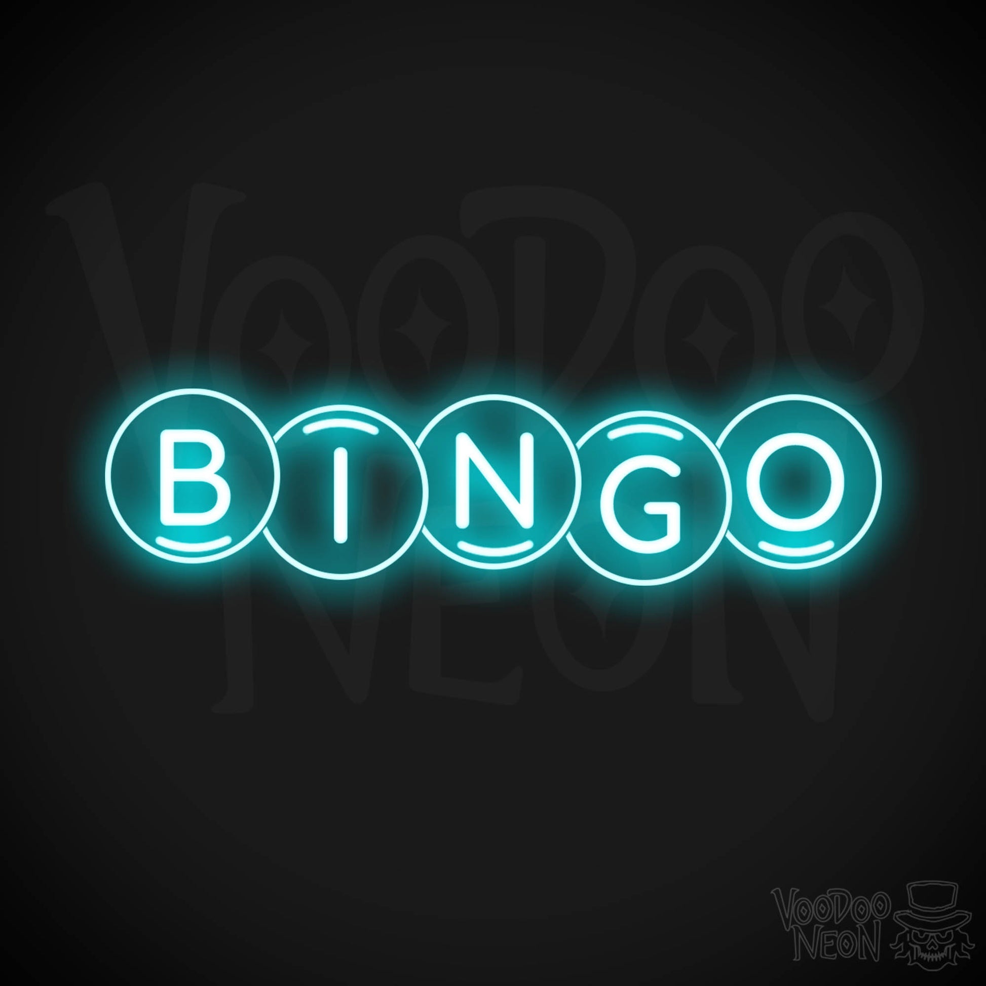 Bingo Neon Sign - Bingo Sign - Wall Art - Color Ice Blue
