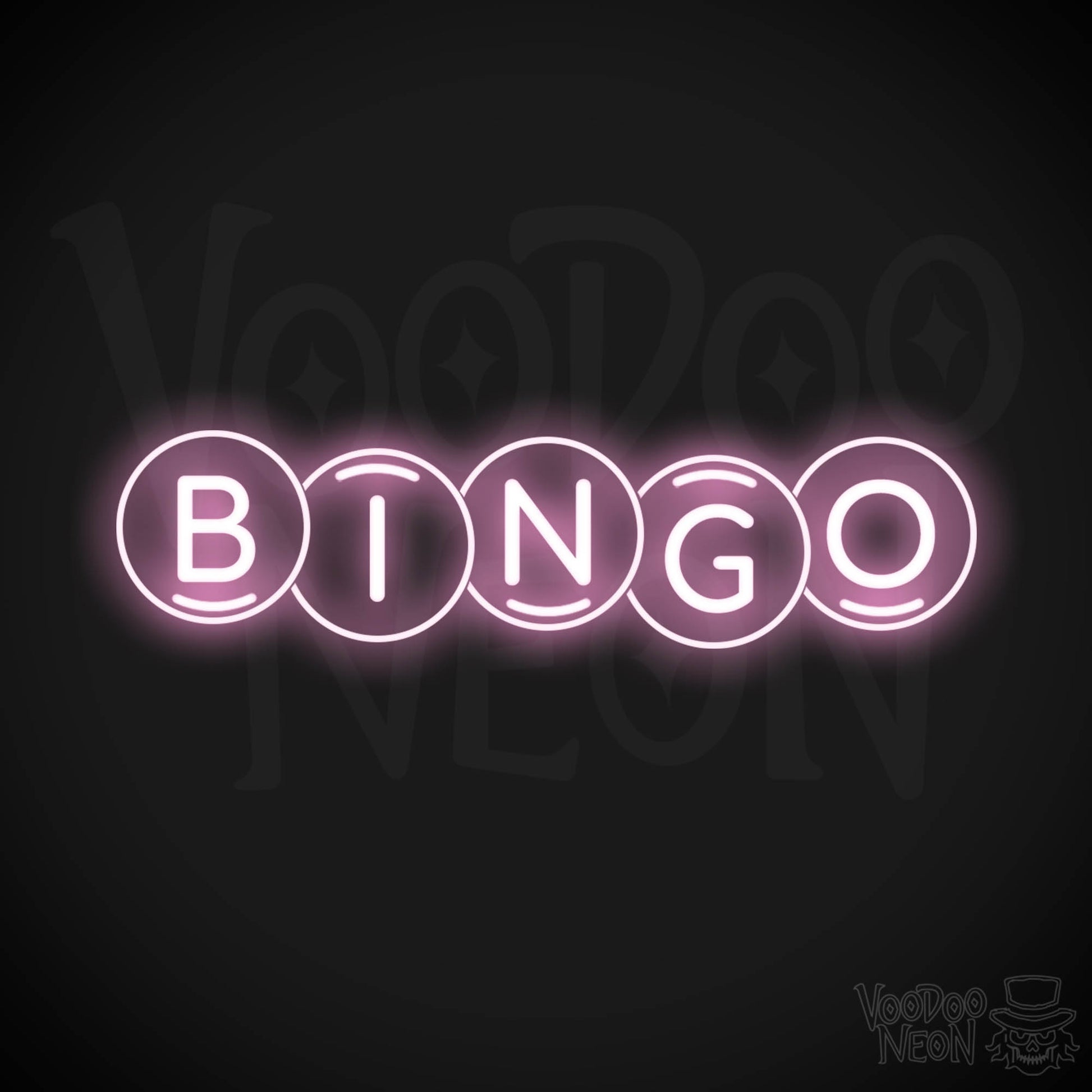 Bingo Neon Sign - Bingo Sign - Wall Art - Color Light Pink