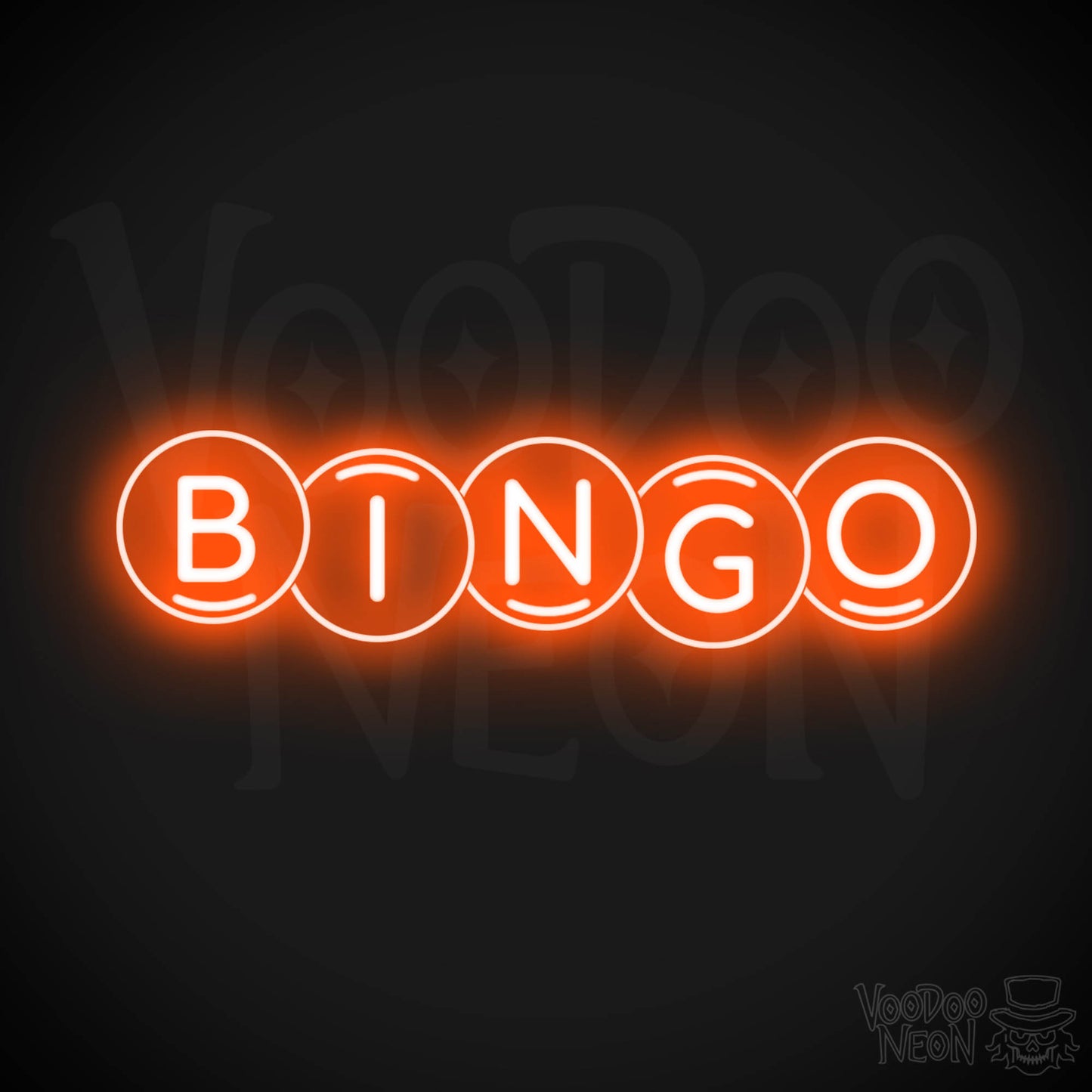 Bingo Neon Sign - Bingo Sign - Wall Art - Color Orange