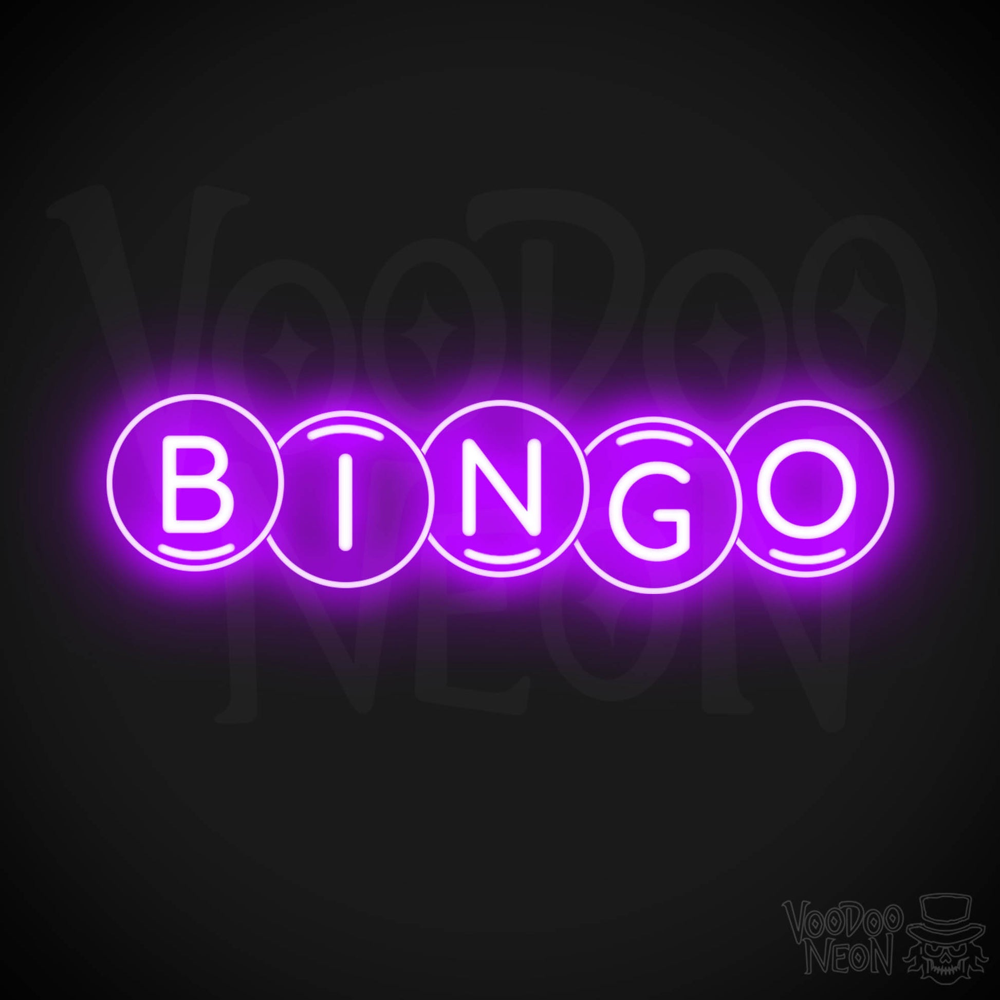 Bingo Neon Sign - Bingo Sign - Wall Art - Color Purple