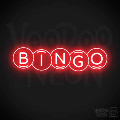 Bingo Neon Sign - Bingo Sign - Wall Art - Color Red