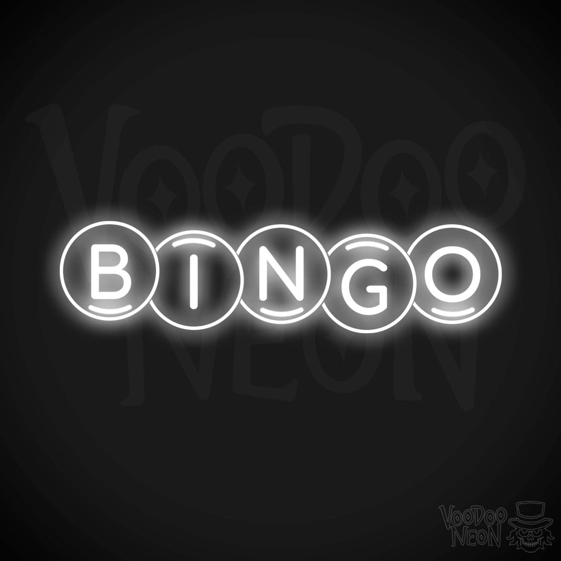 Bingo Neon Sign - Bingo Sign - Wall Art - Color White