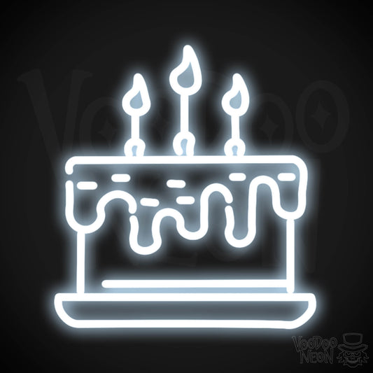 Birthday Cake Neon Sign - Neon Birthday Cake Sign - Color Cool White