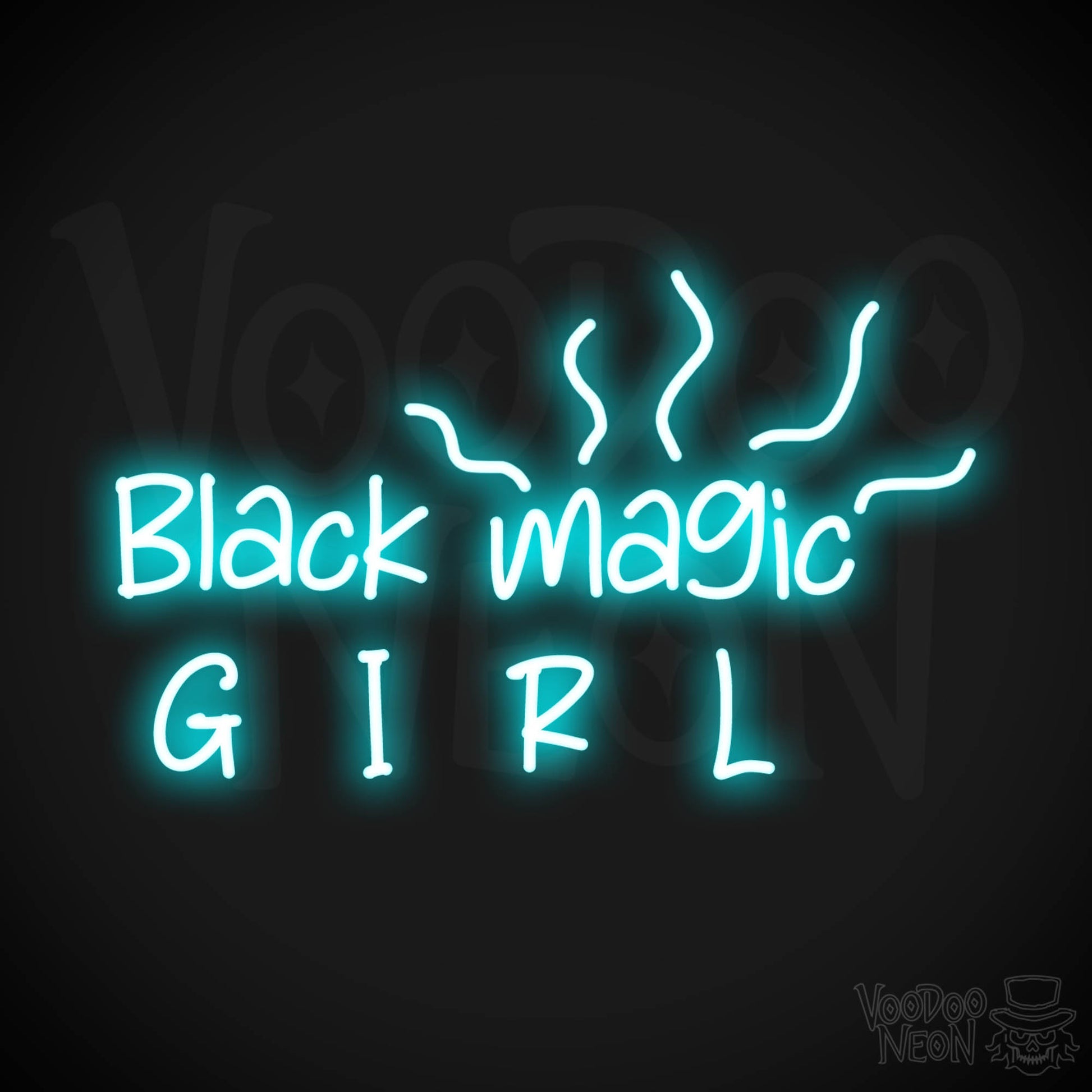 Black Magic Girl LED Neon - Ice Blue