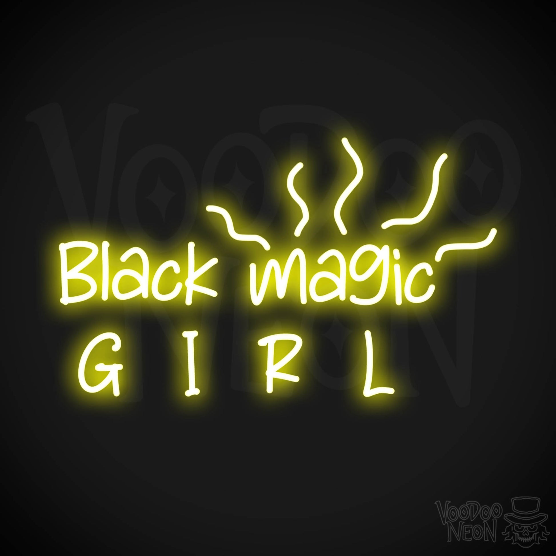 Black Magic Girl LED Neon - Yellow