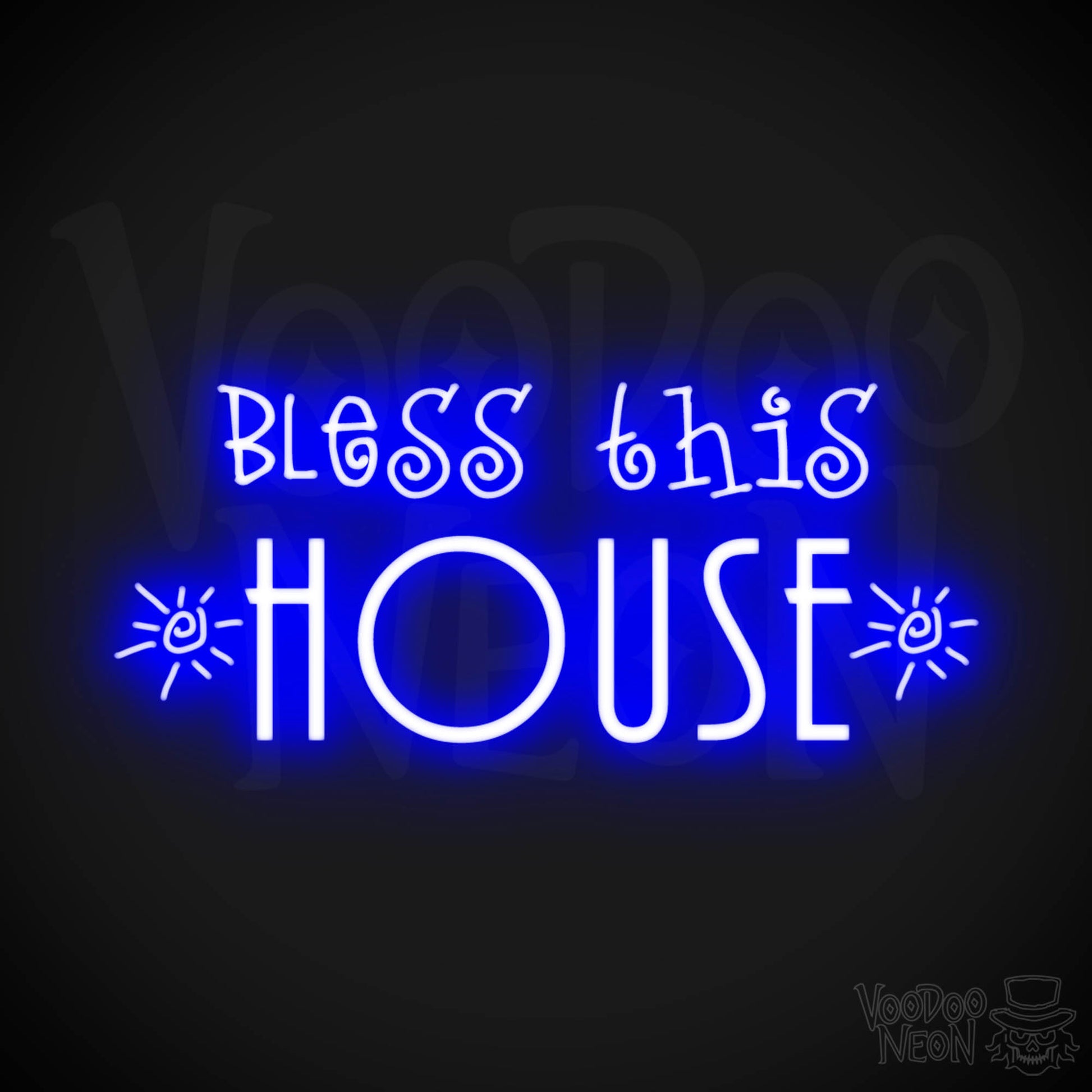 Bless This House Neon Sign - Neon Bless This House Sign - LED Light Up Sign - Color Dark Blue