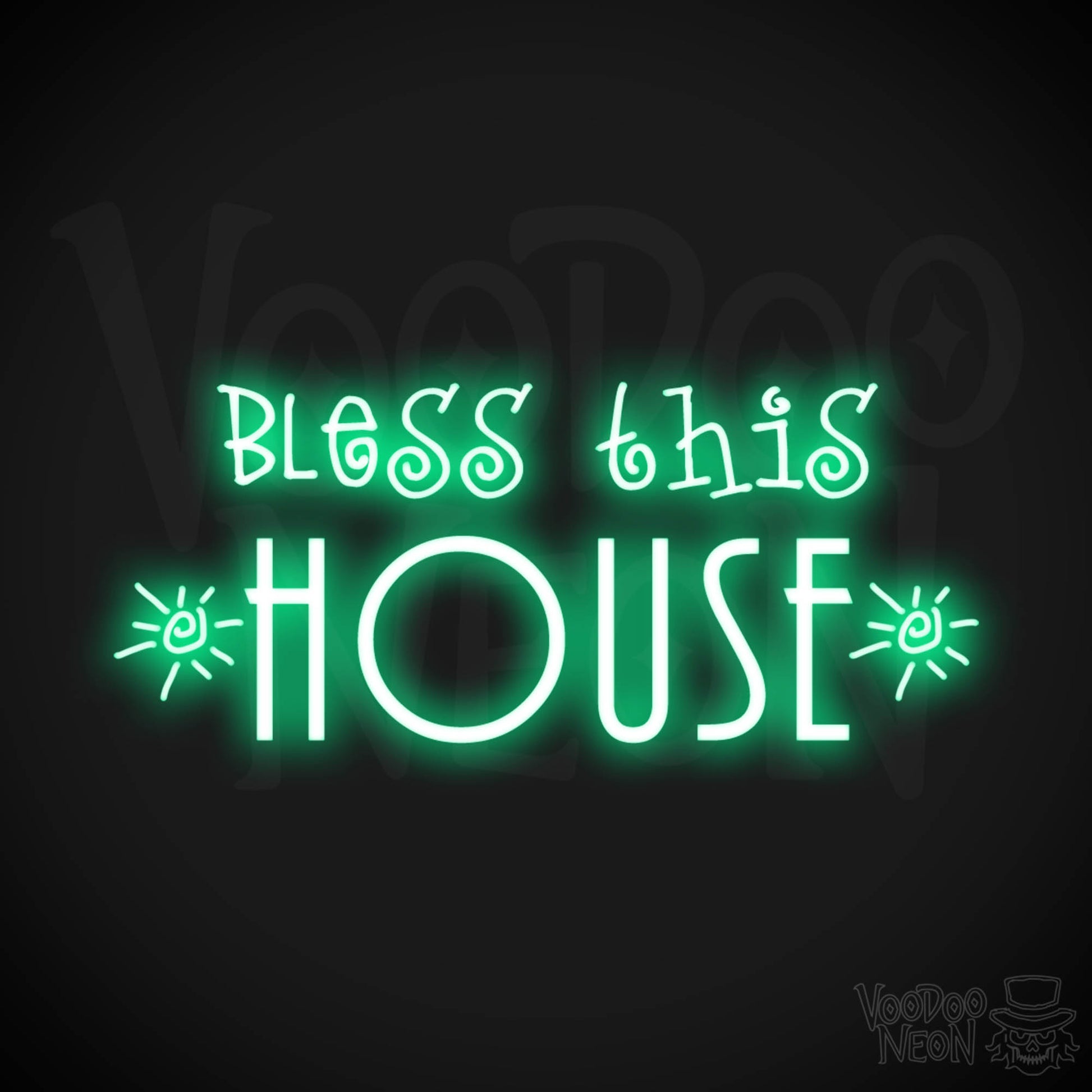 Bless This House Neon Sign - Neon Bless This House Sign - LED Light Up Sign - Color Green