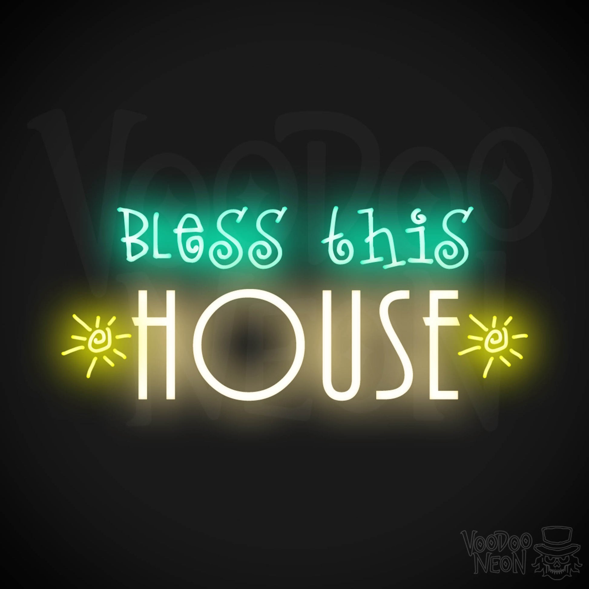 Bless This House Neon Sign - Neon Bless This House Sign - LED Light Up Sign - Color Multi-Color