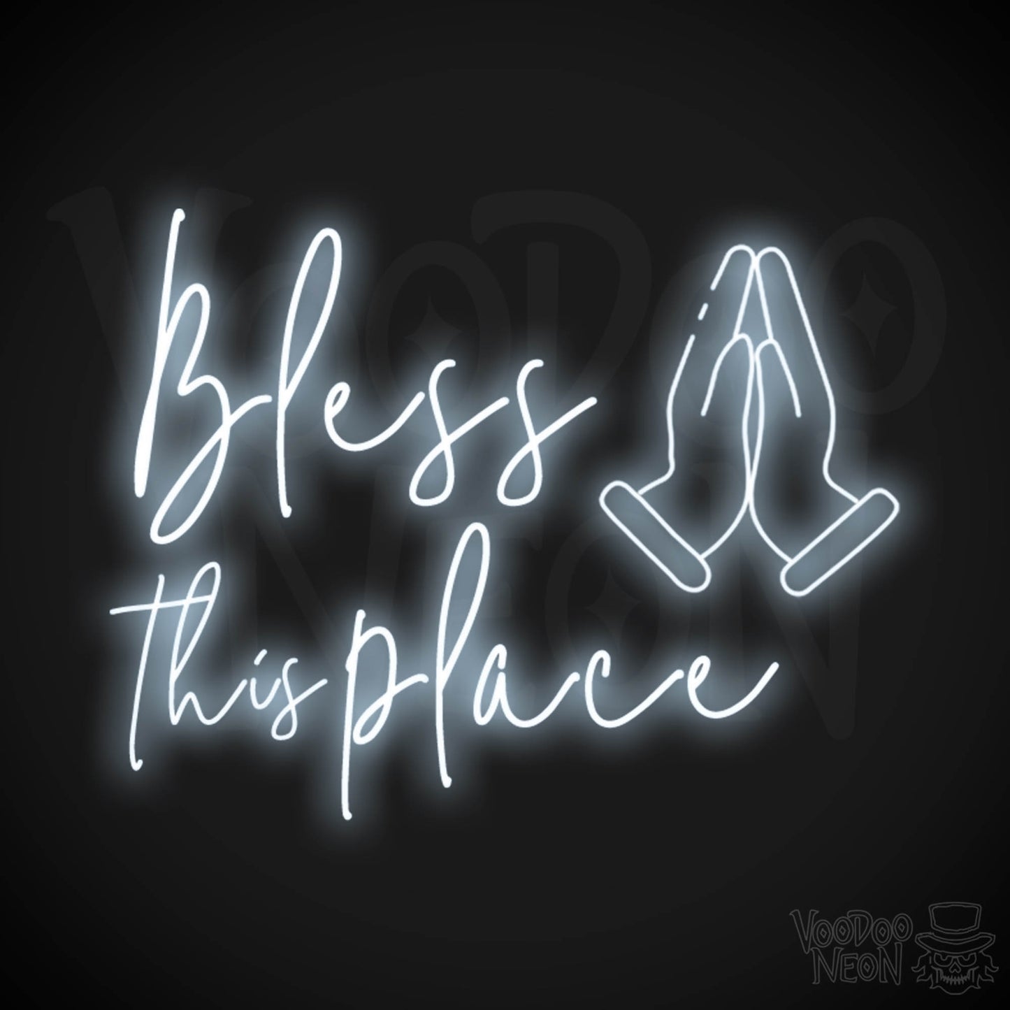 Bless This Place Neon Sign - Neon Bless This Place Sign - LED Wall Art - Color Cool White