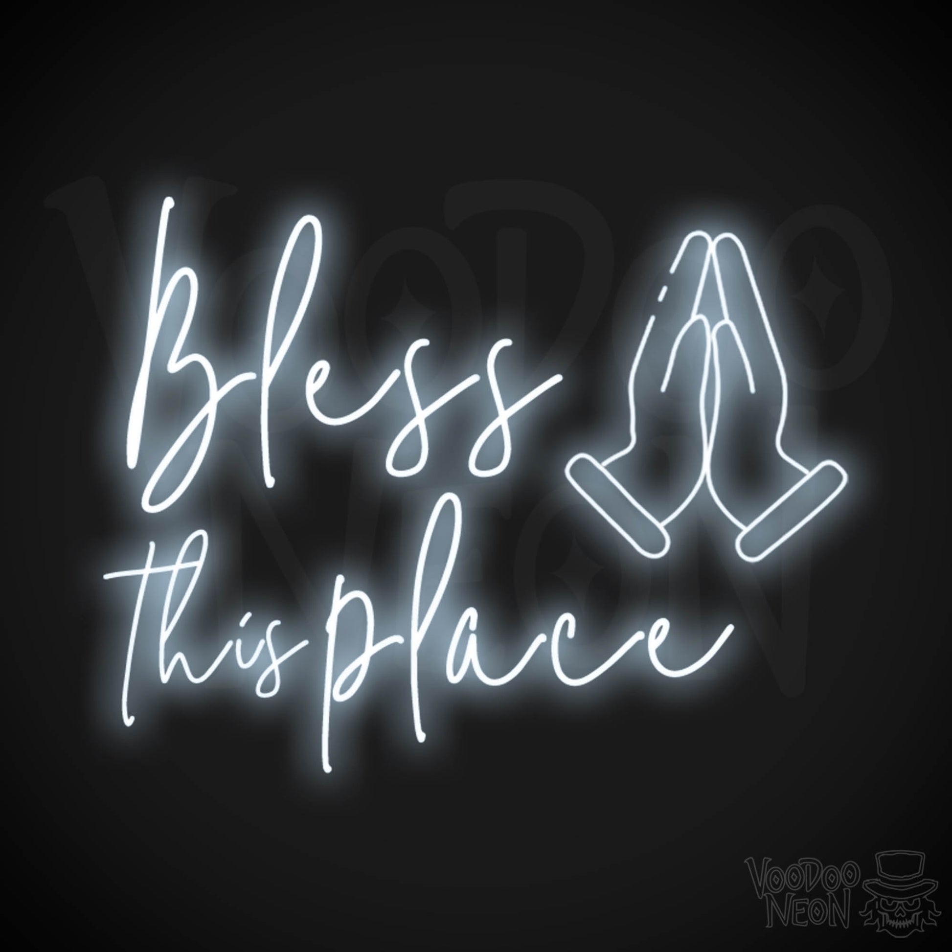 Bless This Place Neon Sign - Neon Bless This Place Sign - LED Wall Art - Color Cool White