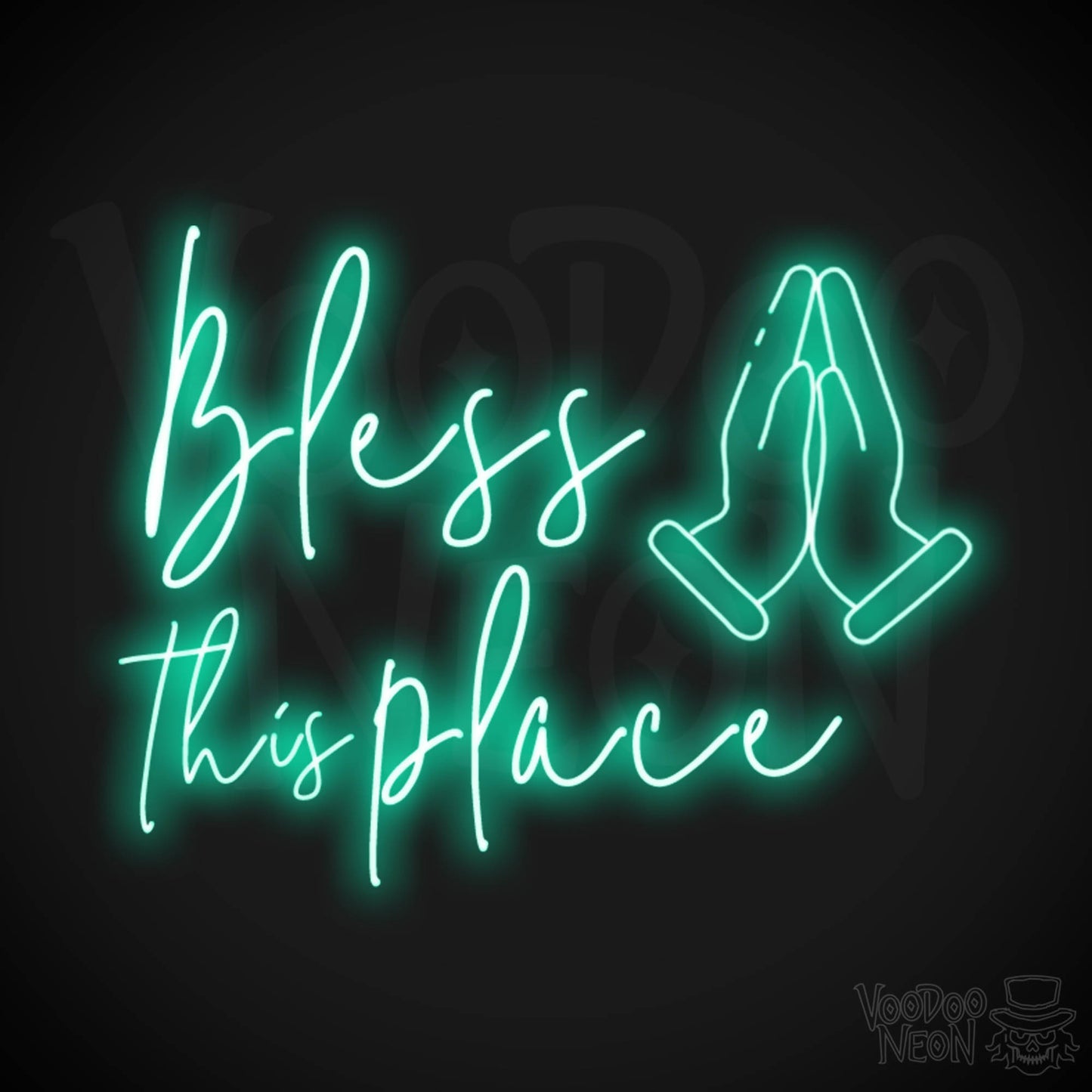 Bless This Place Neon Sign - Neon Bless This Place Sign - LED Wall Art - Color Light Green