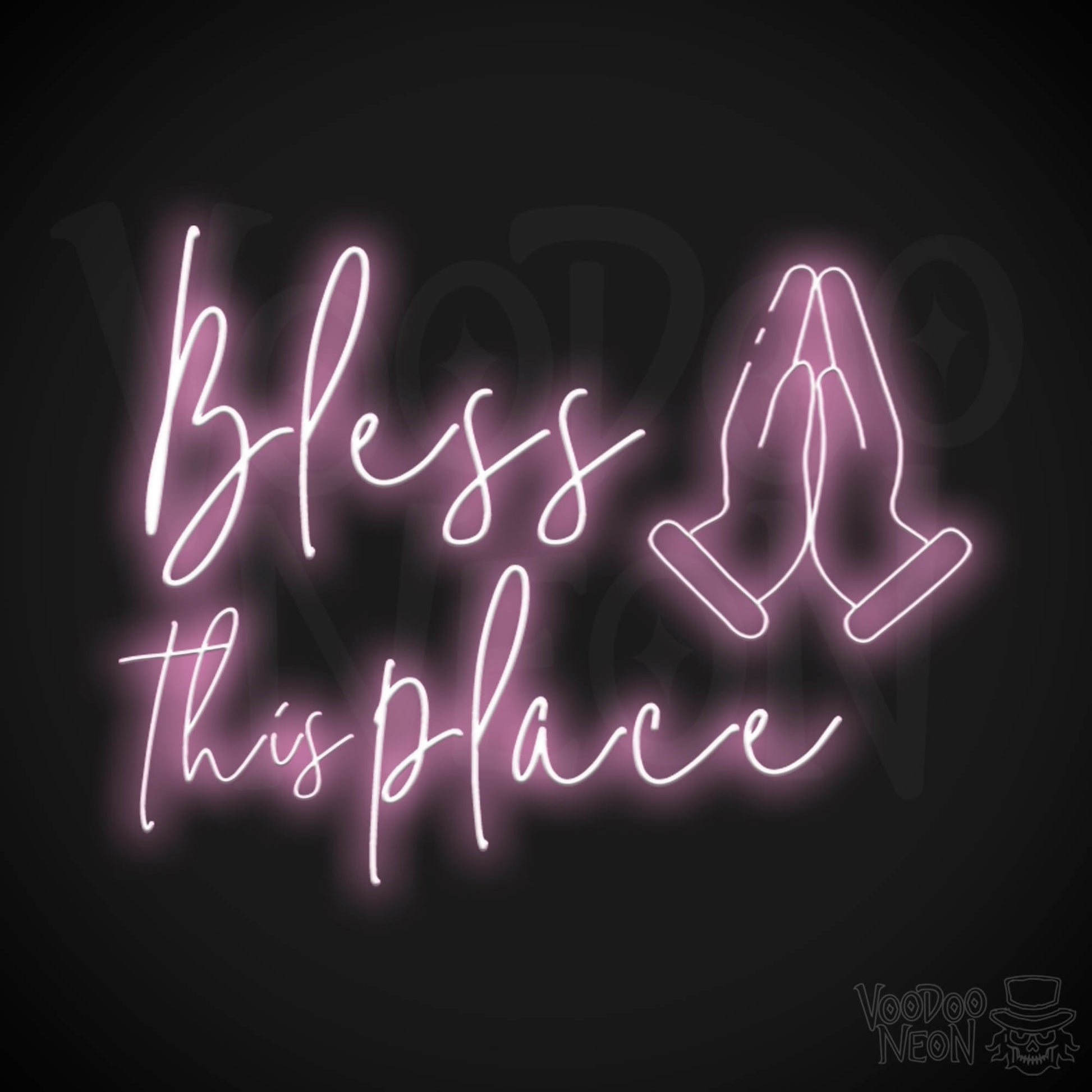 Bless This Place Neon Sign - Neon Bless This Place Sign - LED Wall Art - Color Light Pink