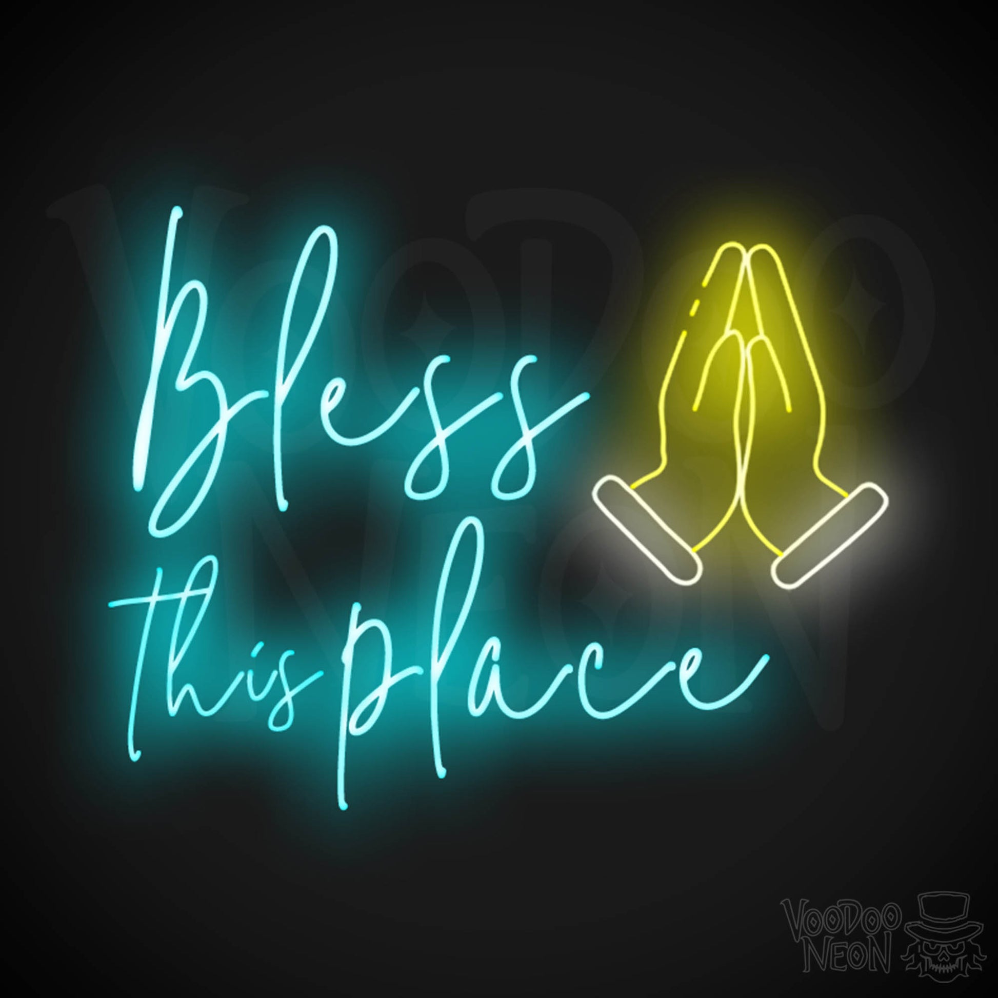 Bless This Place Neon Sign - Neon Bless This Place Sign - LED Wall Art - Color Multi-Color