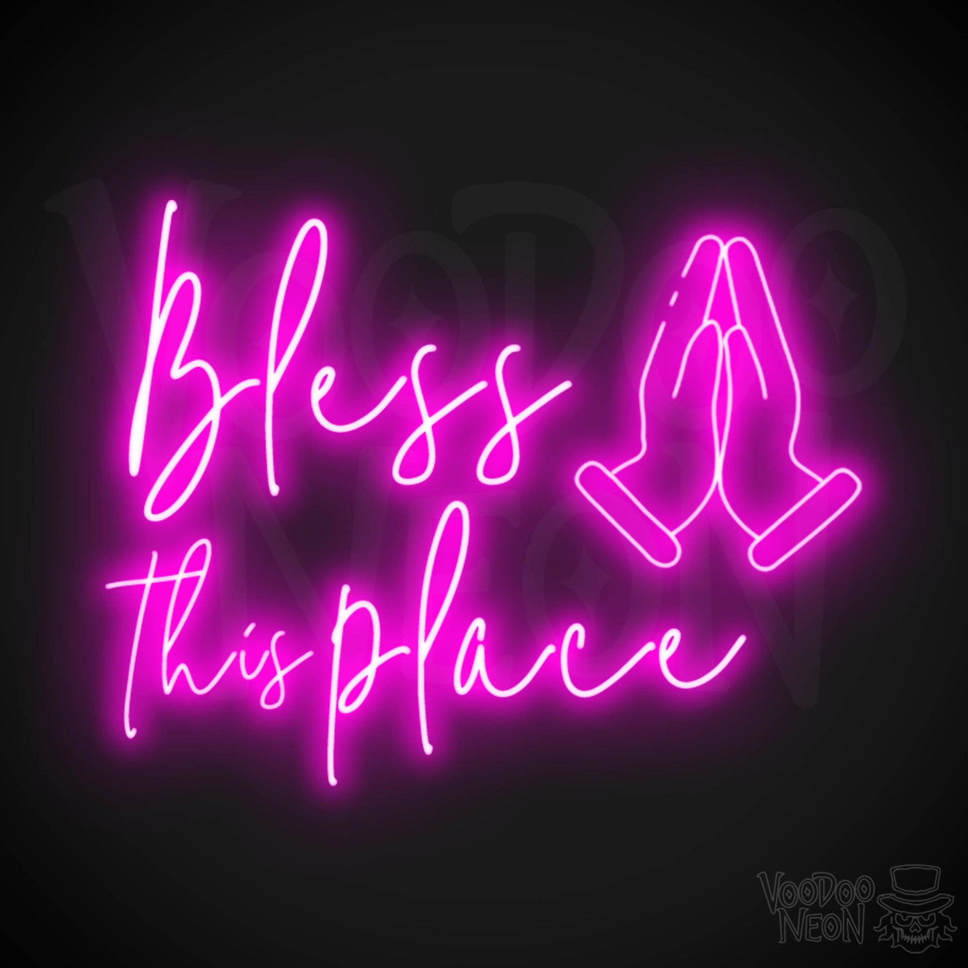 Bless This Place Neon Sign - Neon Bless This Place Sign - LED Wall Art - Color Pink