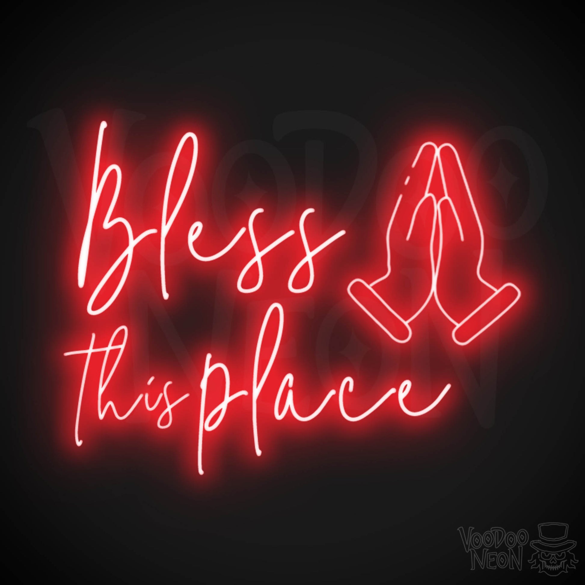 Bless This Place Neon Sign - Neon Bless This Place Sign - LED Wall Art - Color Red