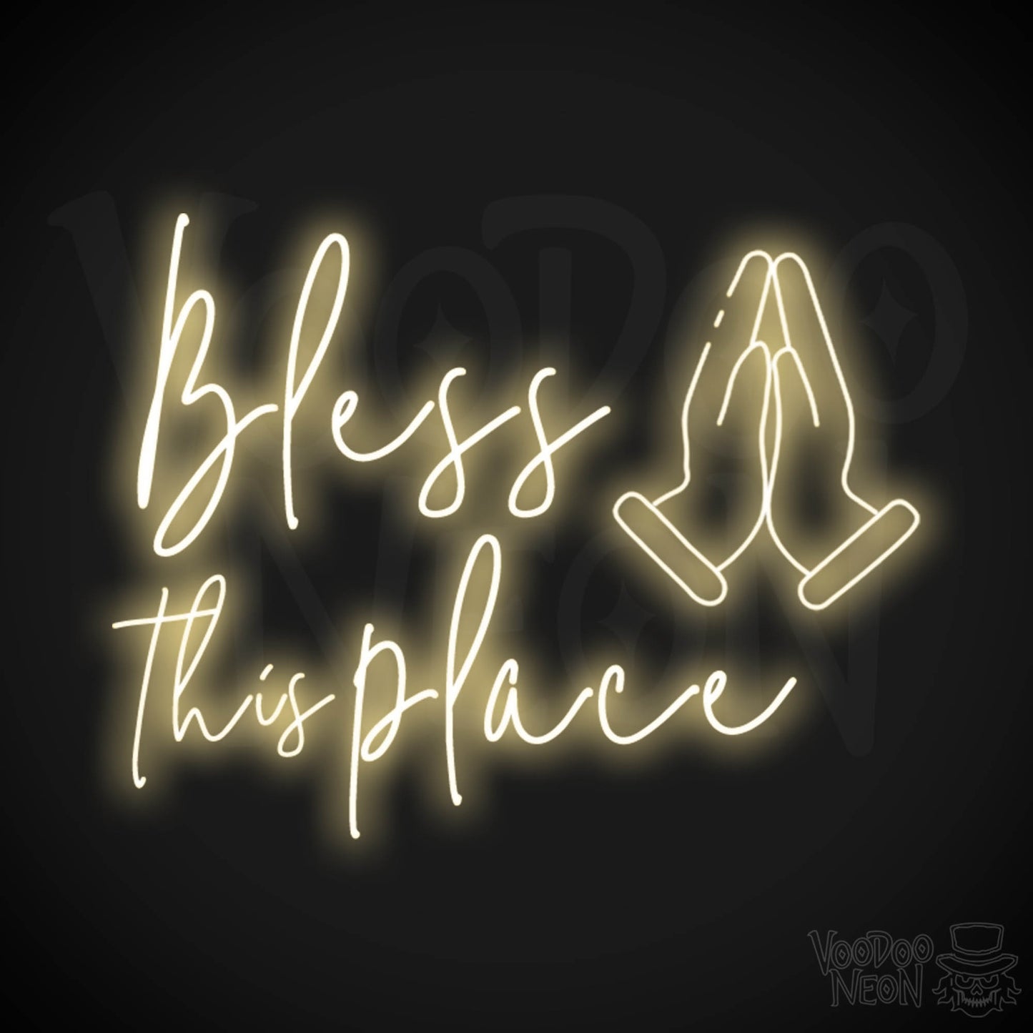 Bless This Place Neon Sign - Neon Bless This Place Sign - LED Wall Art - Color Warm White