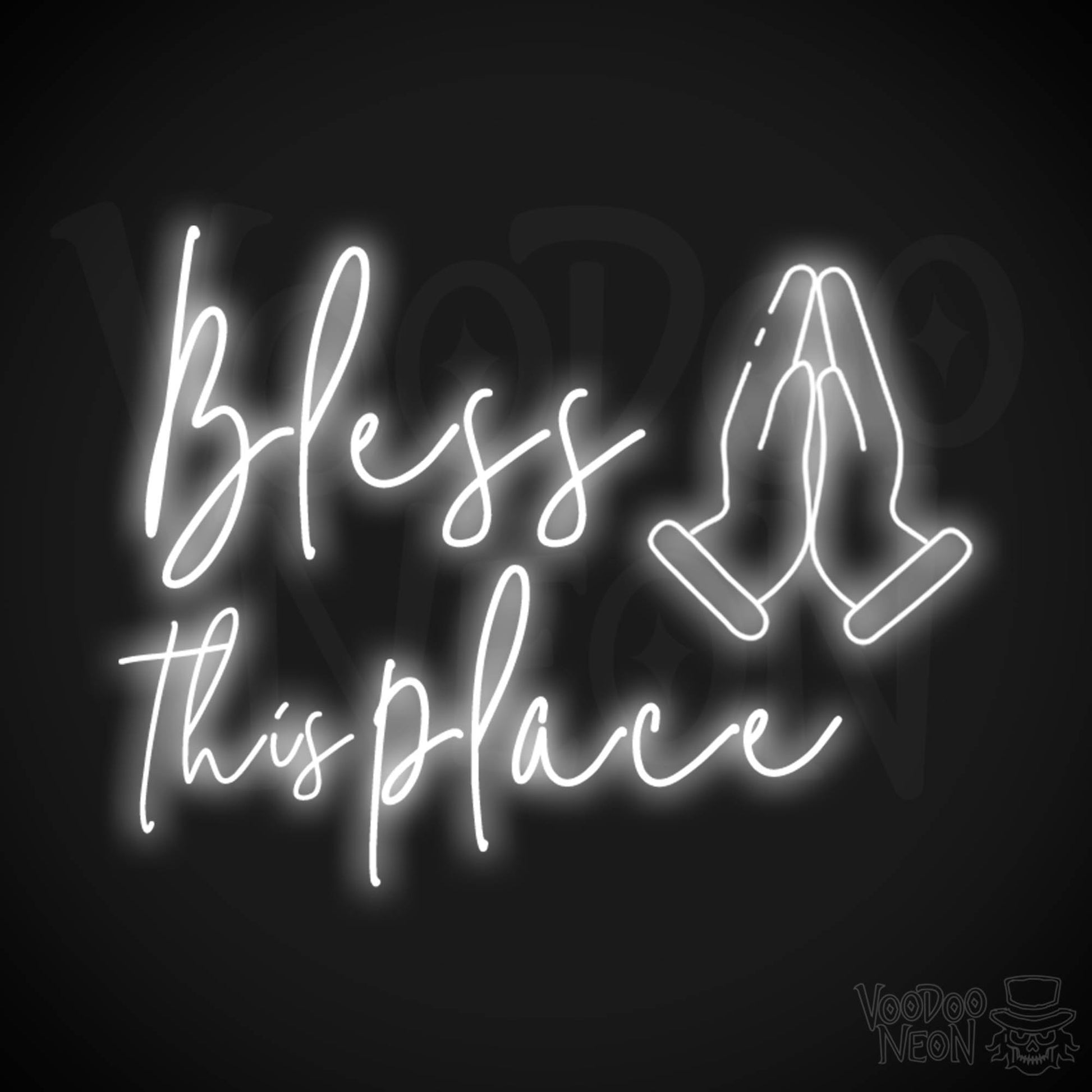 Bless This Place Neon Sign - Neon Bless This Place Sign - LED Wall Art - Color White