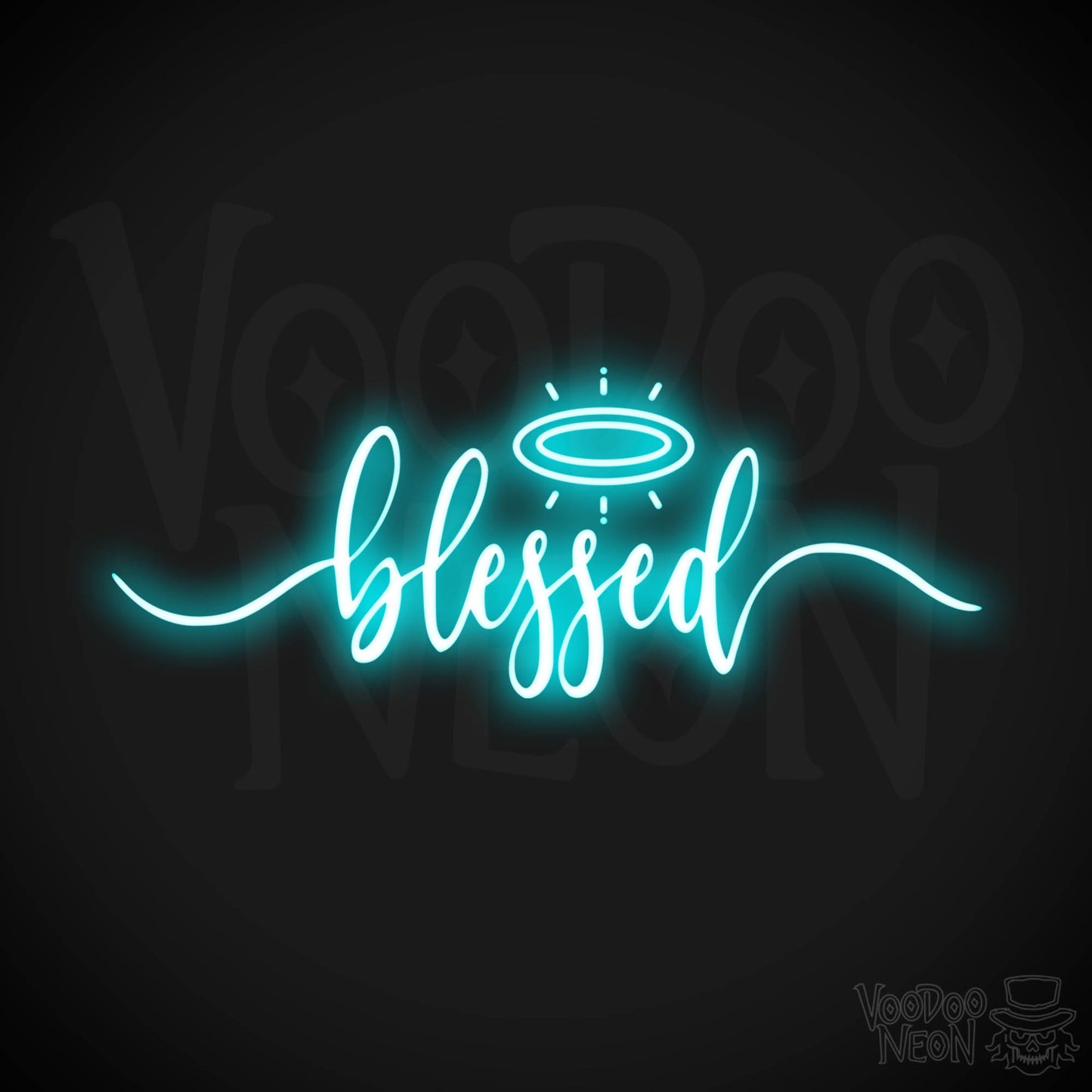 Blessed Neon Sign - Neon Blessed Sign - Color Ice Blue