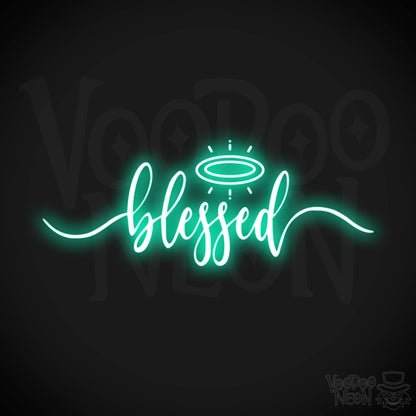 Blessed Neon Sign - Neon Blessed Sign - Color Light Green