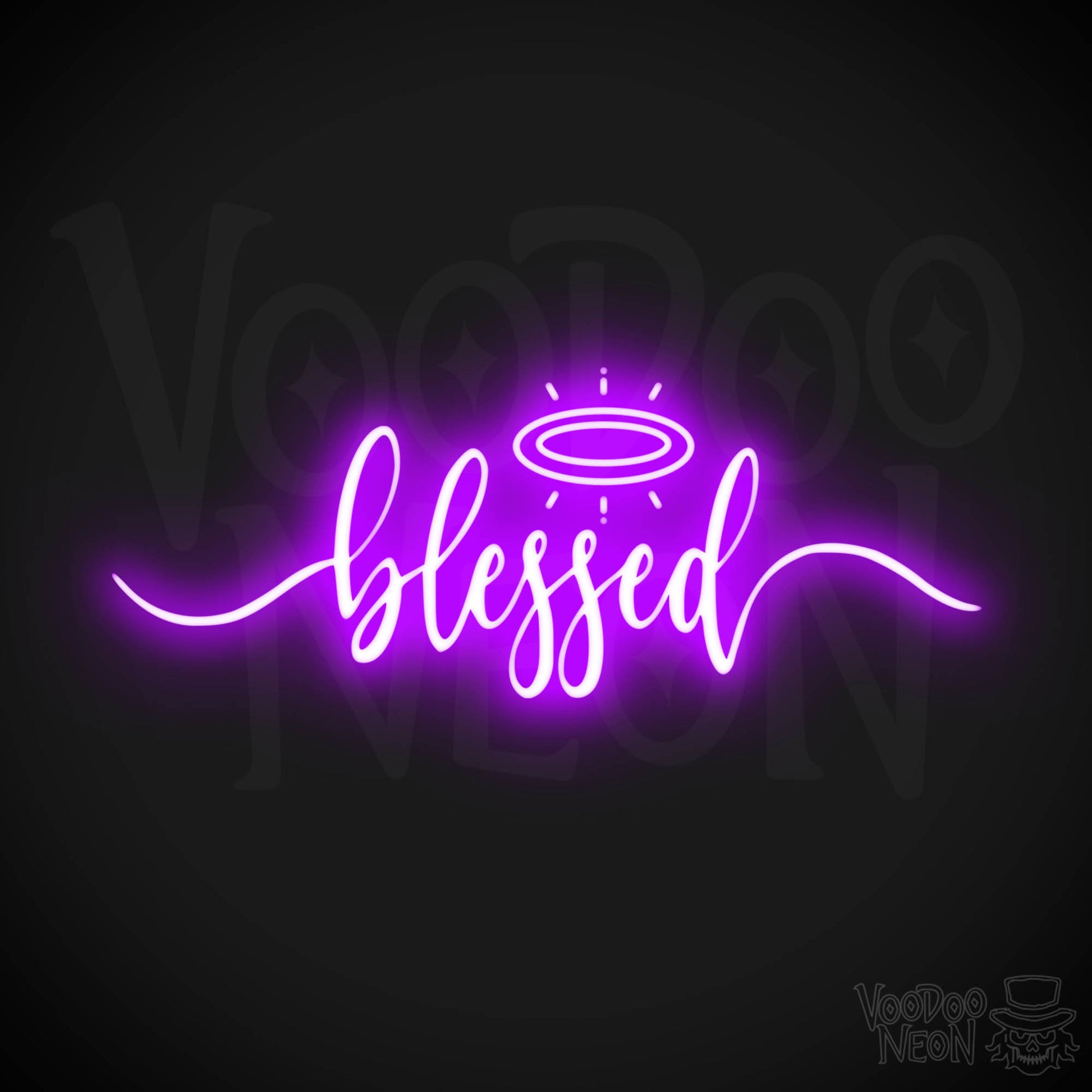 Blessed Neon Sign - Neon Blessed Sign - Color Purple