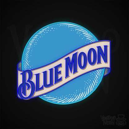 Blue Moon Neon Sign - Multi-Color - Blackwall