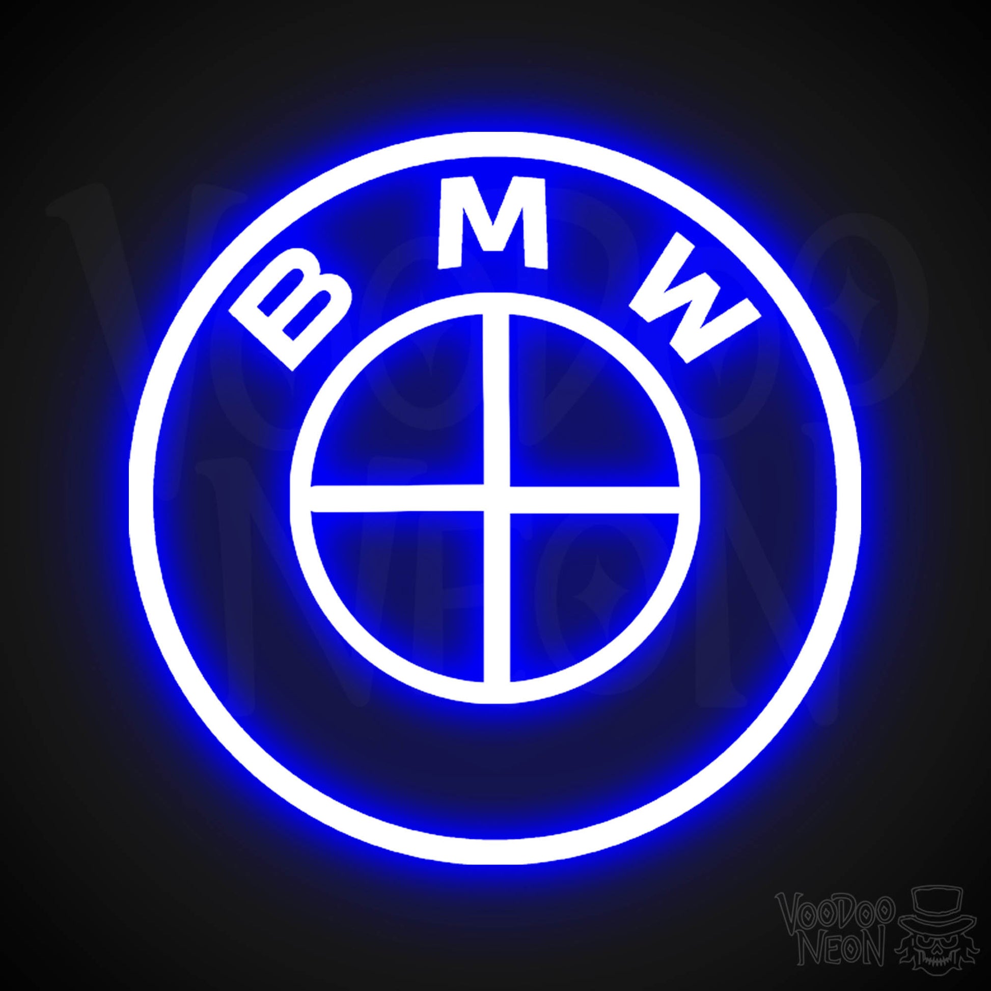 BMW Neon Sign - Neon BMW Sign - BMW Decor - BMW Logo - Color Dark Blue