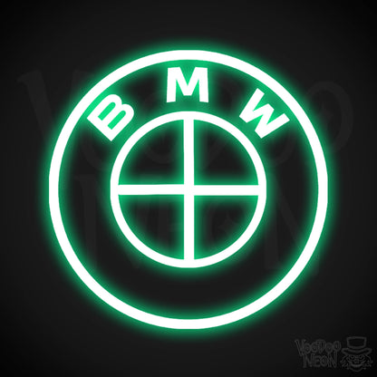 BMW Neon Sign - Neon BMW Sign - BMW Decor - BMW Logo - Color Green