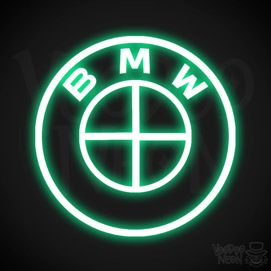 BMW Neon Sign - Neon BMW Sign - BMW Decor - BMW Logo - Color Green