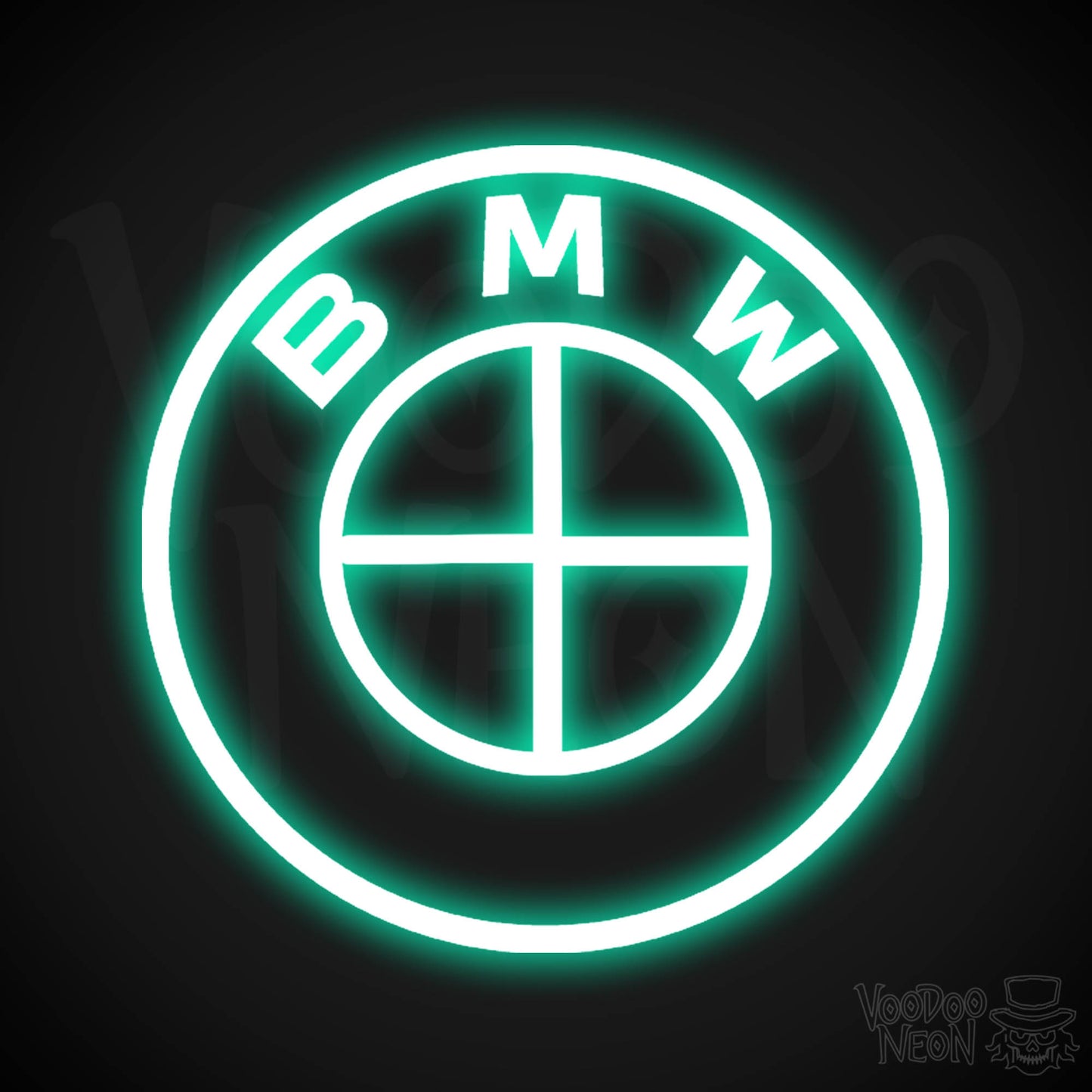 BMW Neon Sign - Neon BMW Sign - BMW Decor - BMW Logo - Color Light Green