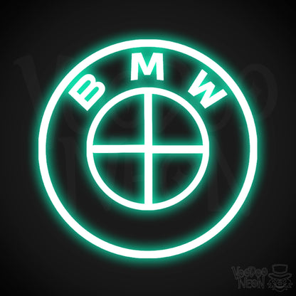 BMW Neon Sign - Neon BMW Sign - BMW Decor - BMW Logo - Color Light Green