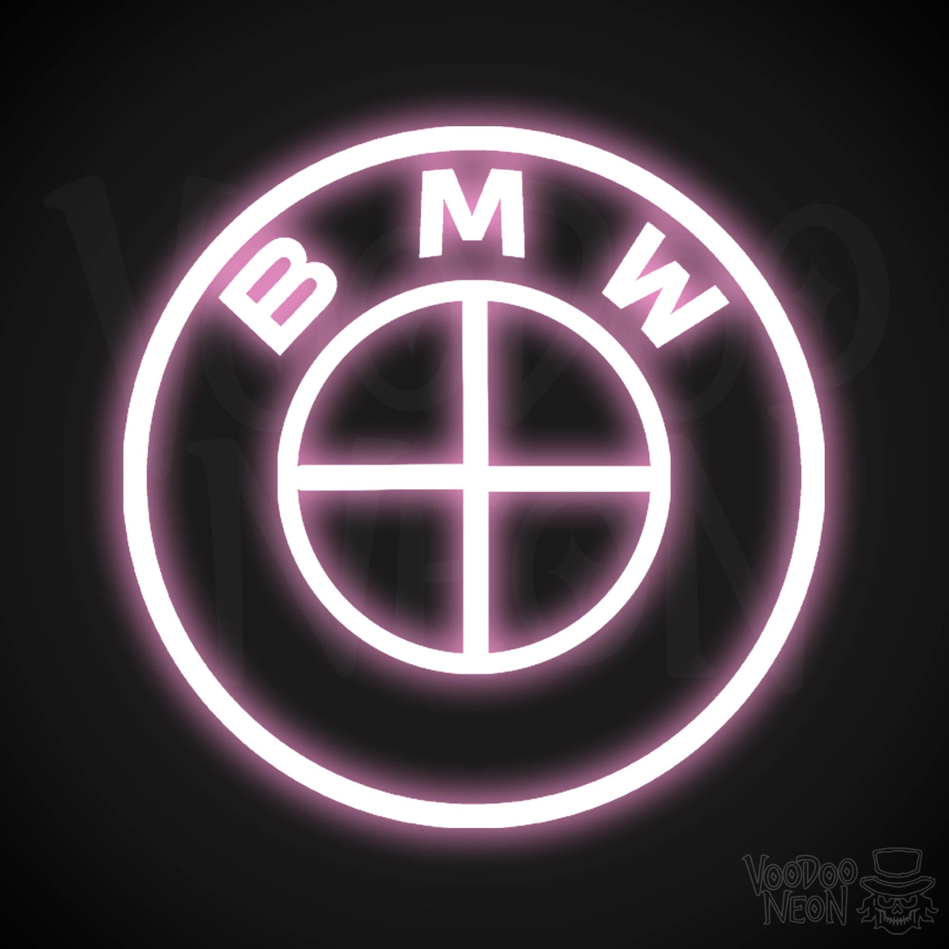BMW Neon Sign - Neon BMW Sign - BMW Decor - BMW Logo - Color Light Pink