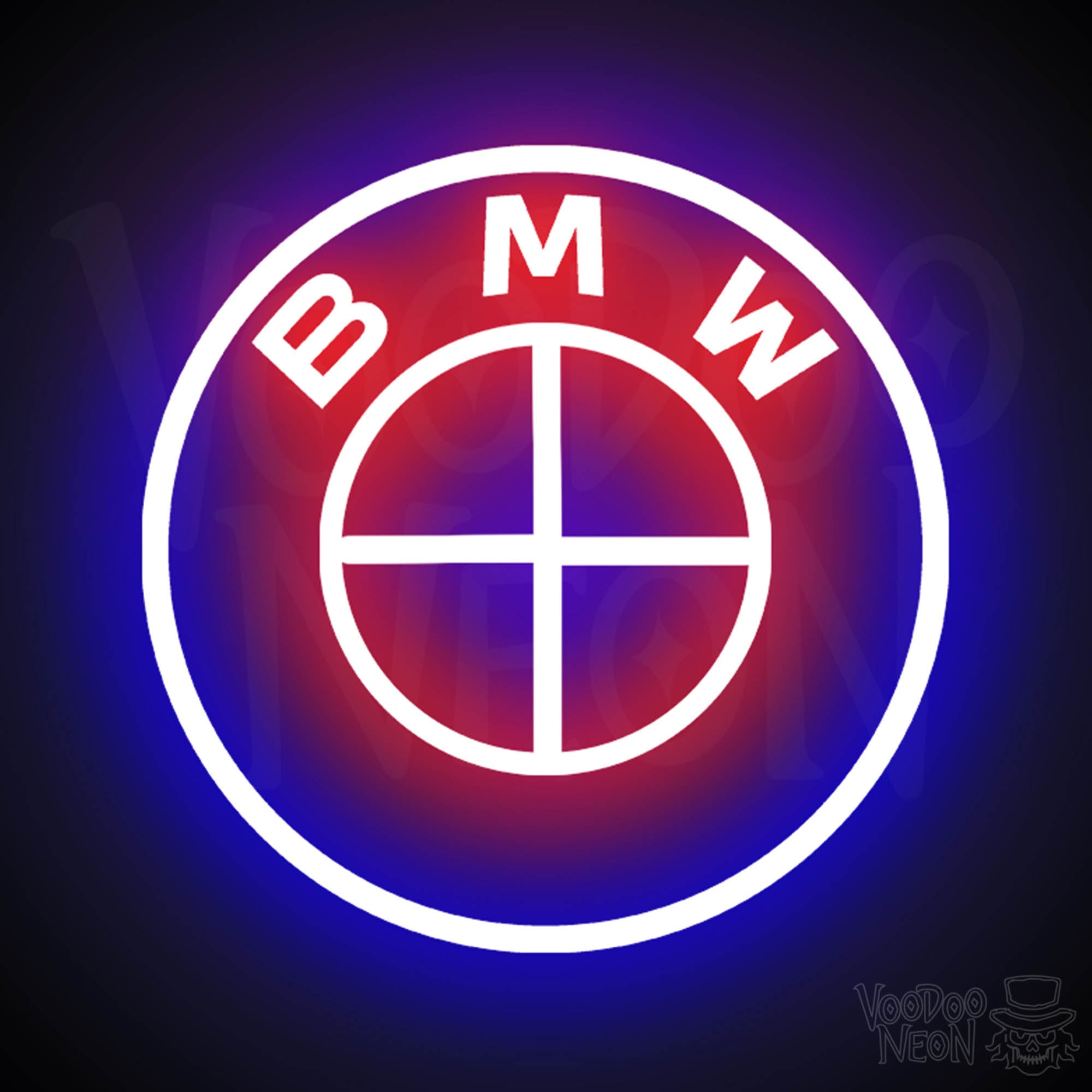 Neon LED BMW logo two-color
