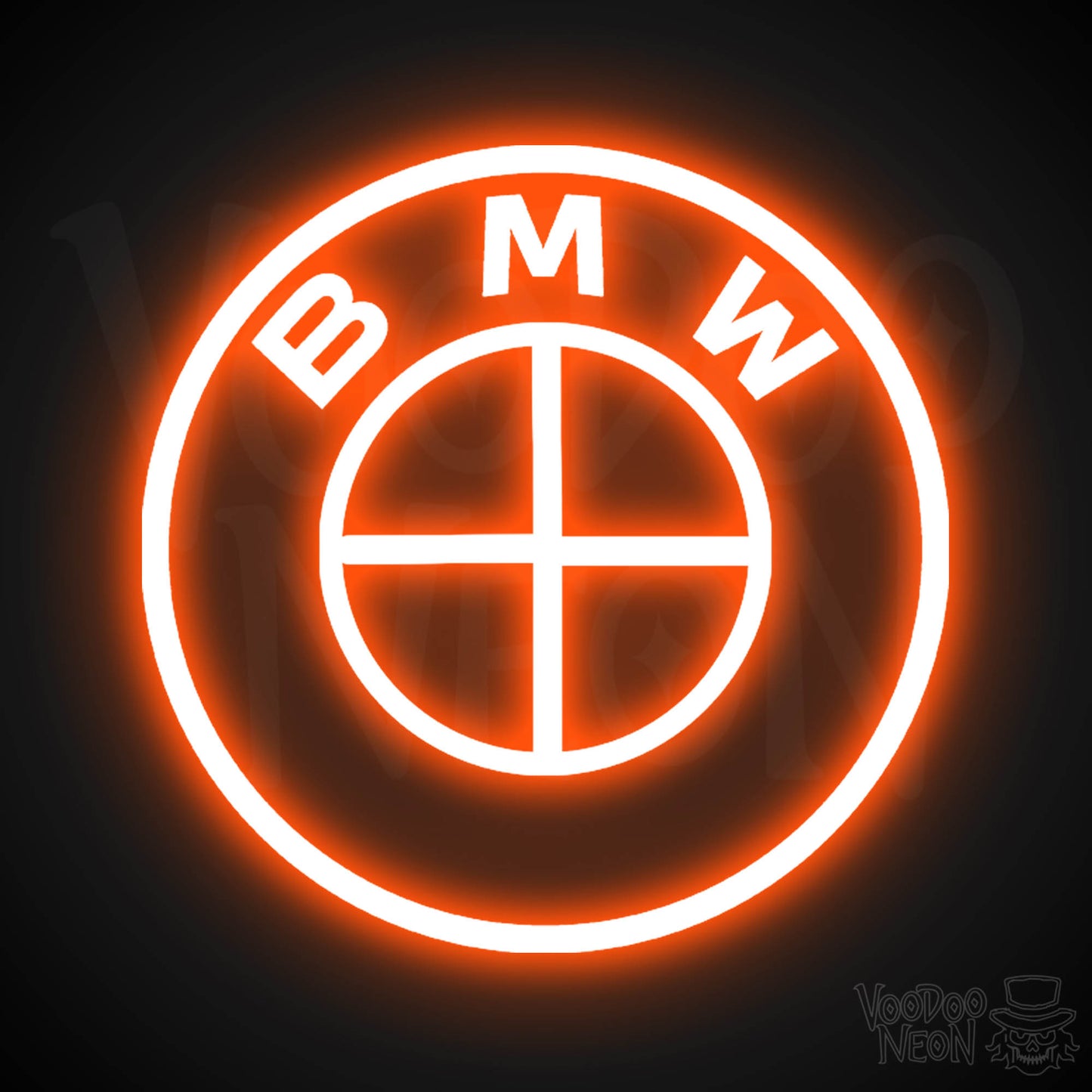 BMW Neon Sign - Neon BMW Sign - BMW Decor - BMW Logo - Color Orange