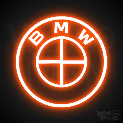 BMW Neon Sign - Neon BMW Sign - BMW Decor - BMW Logo - Color Orange