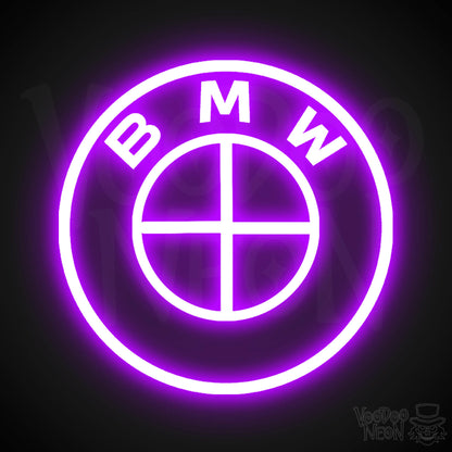 BMW Neon Sign - Neon BMW Sign - BMW Decor - BMW Logo - Color Purple