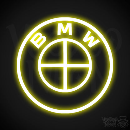 BMW Neon Sign - Neon BMW Sign - BMW Decor - BMW Logo - Color Yellow