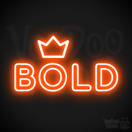 Bold Neon Sign - Neon Bold Sign - LED Sign - Color Orange