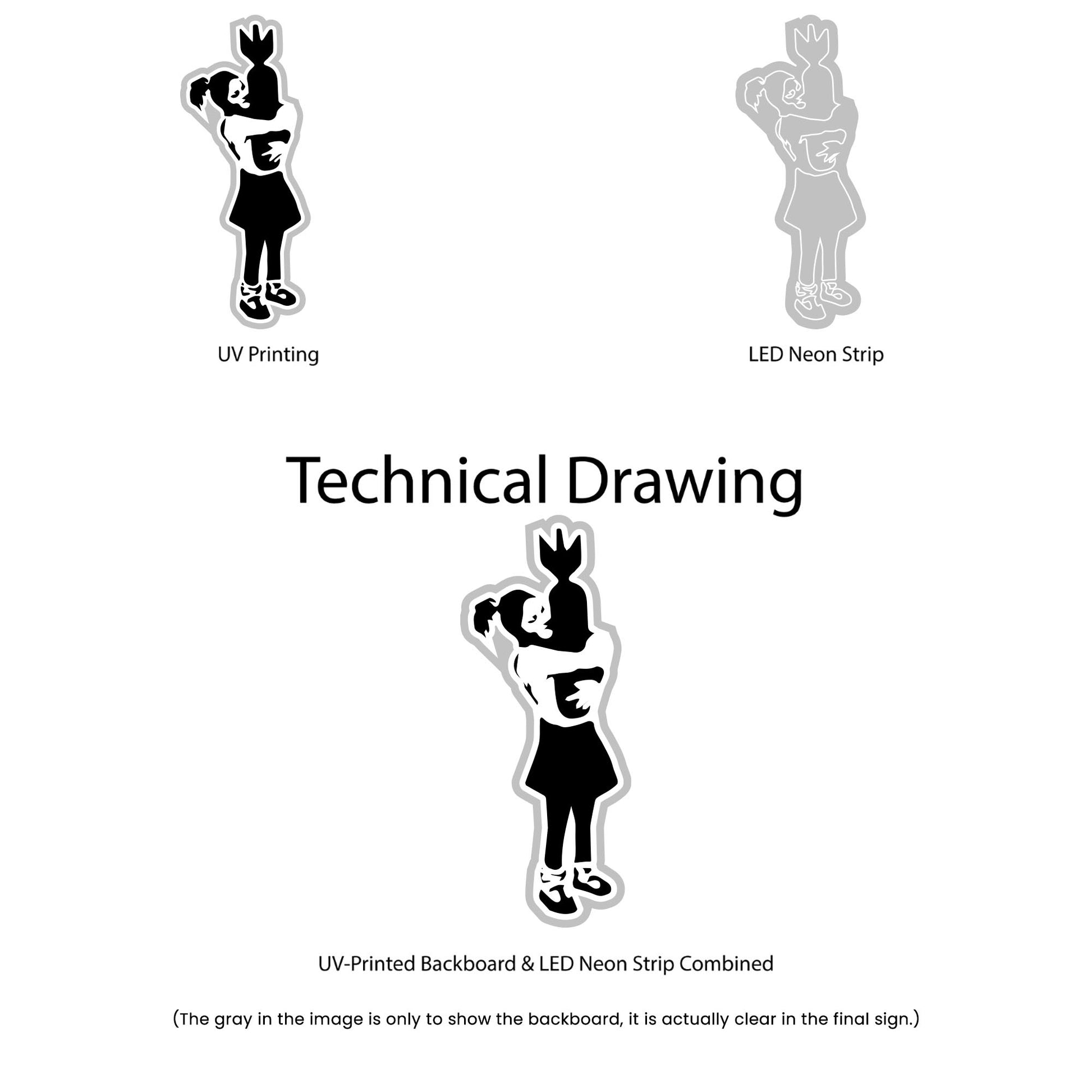 Technical Drawing Banksy Bomb Hugger